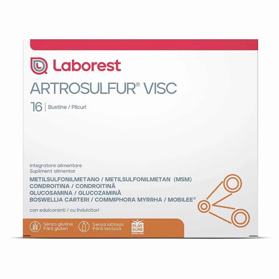 Laborest Artrosulfur Visc 16 Bustine MSM Glucosamina Integratore Senza Glutine e Lattosio