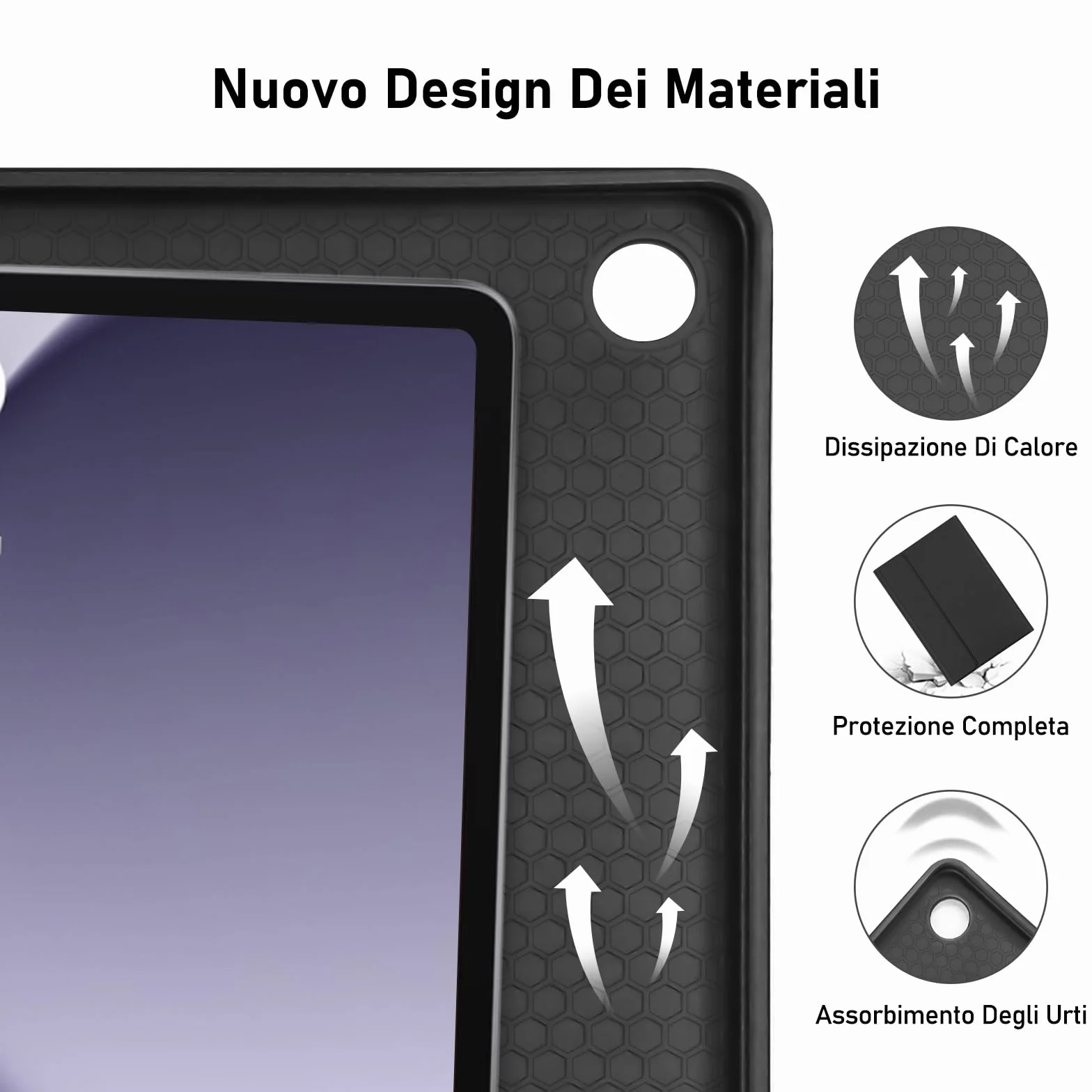 Tastiera Custodia per Samsung Galaxy Tab A9+ 2023 11 Pollici (SM-X210/X216/X218), Italiano QWERTY Rimovibile Bluetooth Tastiera, Custodia con Supporto Pencil per Samsung Galaxy Tab A9 plus-Nero