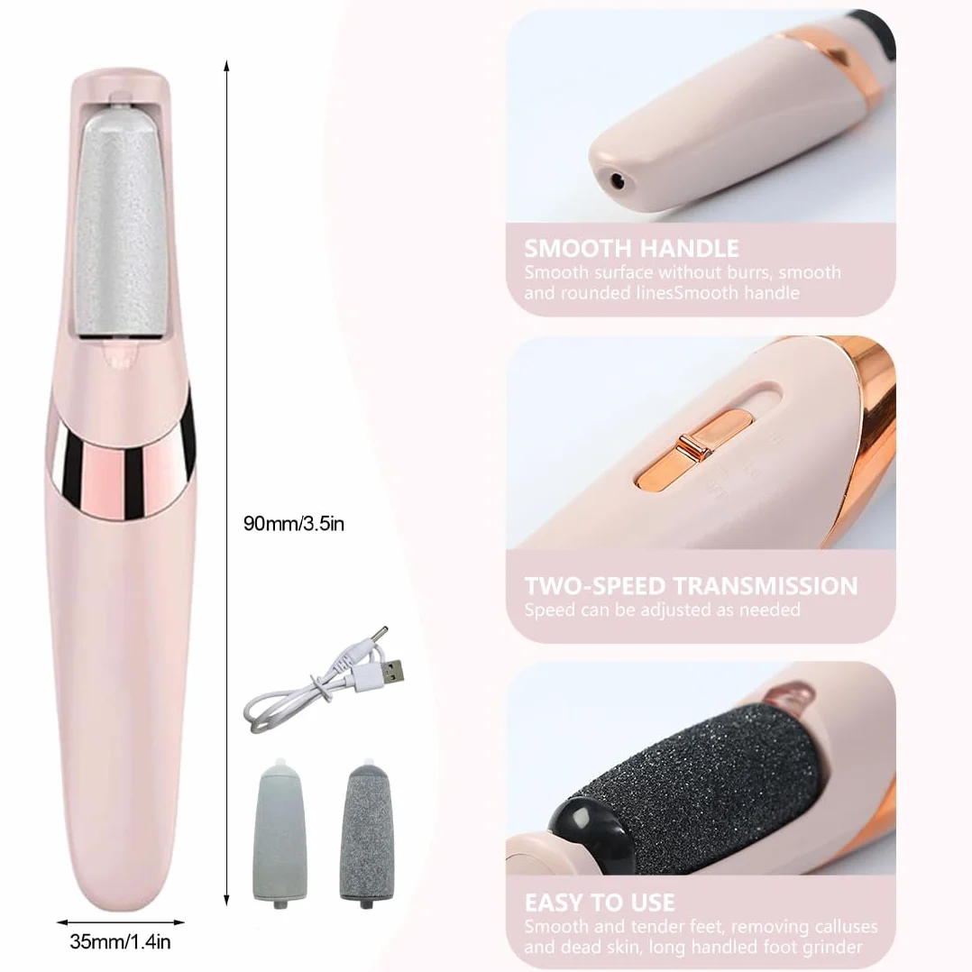 Tomdesk Pedicure Elettrico Professionale Ricaricabile per Talloni, 2 Velocità LED, Cura Piedi