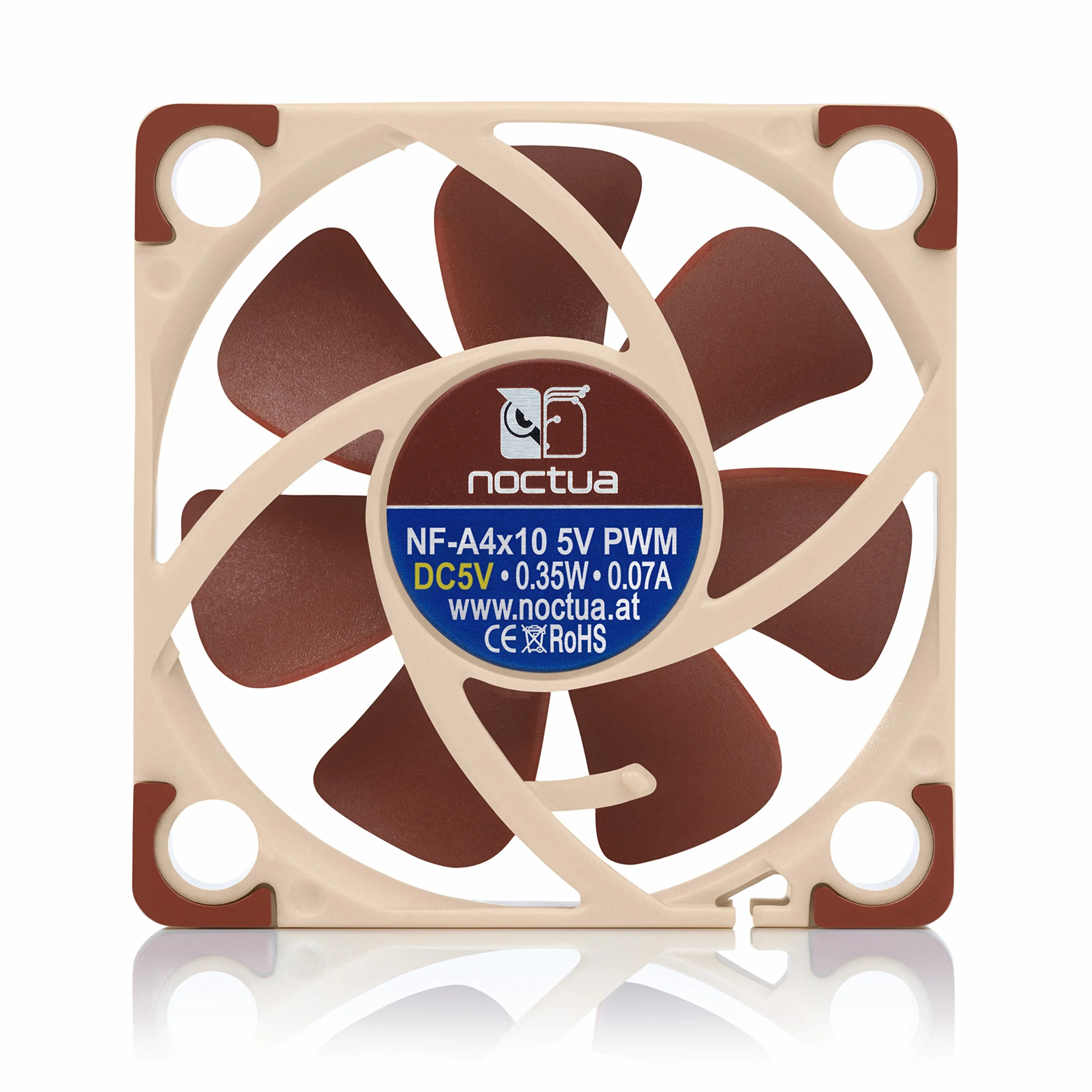 Noctua NF-A4x10 5V PWM, Ventola Silenziosa di Qualità Premium con Cavo Adattatore USB, 4-Pin, Versione da 5V (40x10 mm, Marrone)