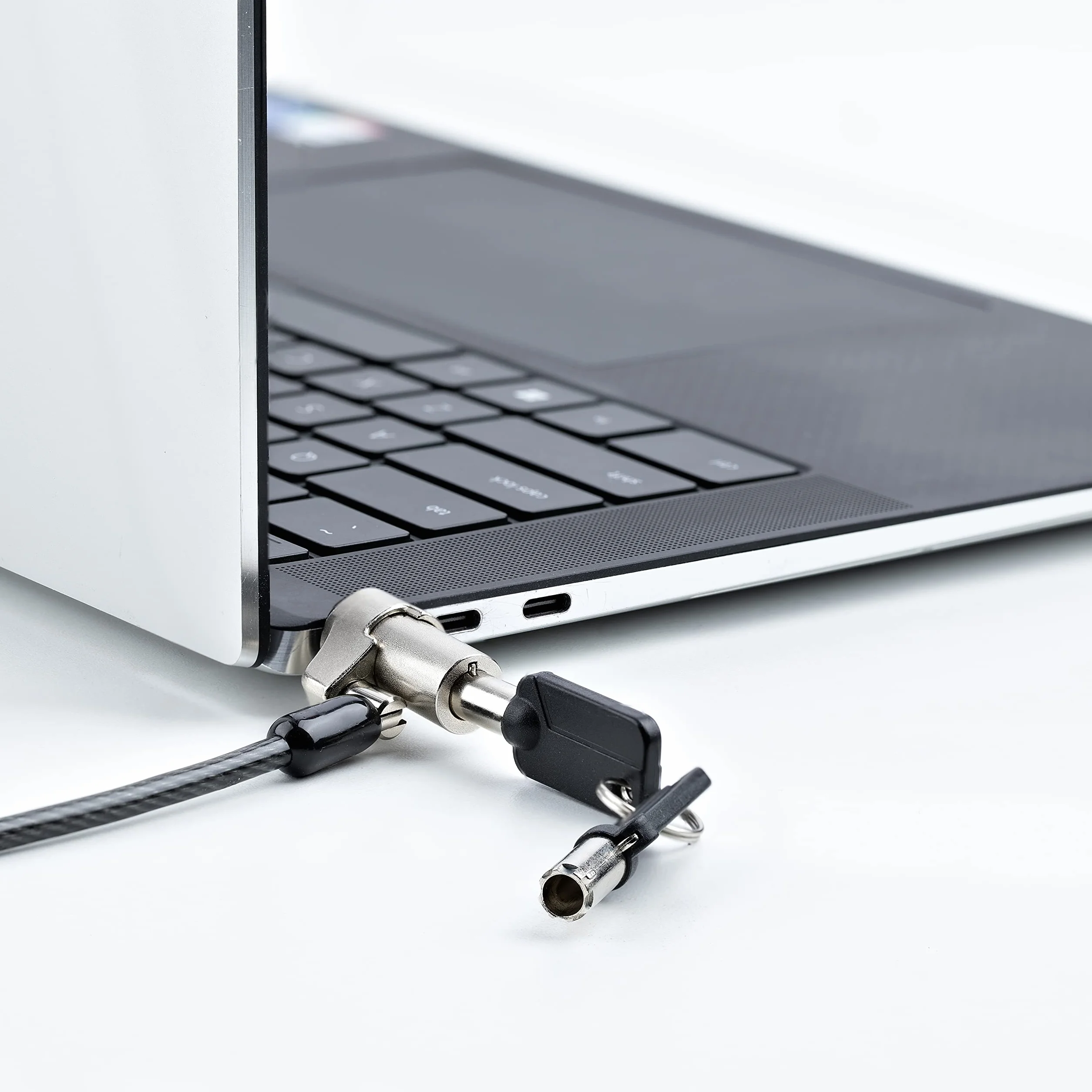 StarTech.com Cavo di sicurezza per notebook da 2m compatibile con Noble Wedge®, Blocco con serratura a chiave per laptop, Cavo antifurto con chiavi, in acciaio resistente ai tagli (NBLWK-LAPTOP-LOCK)