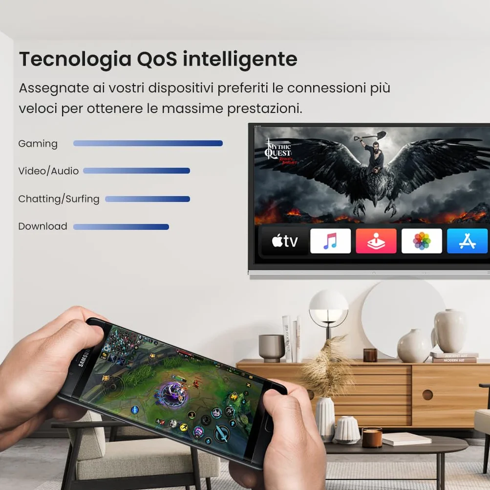 Tenda Sistema Wi-Fi Mesh MW12-3, Router Mesh AC1200 Tri-Band (2.4 GHz: 300 Mbps, 5 GHz: 867 Mbps), 3 porte Gigabit Ethernet, Ampia copertura, Confezione da 3 pezzi