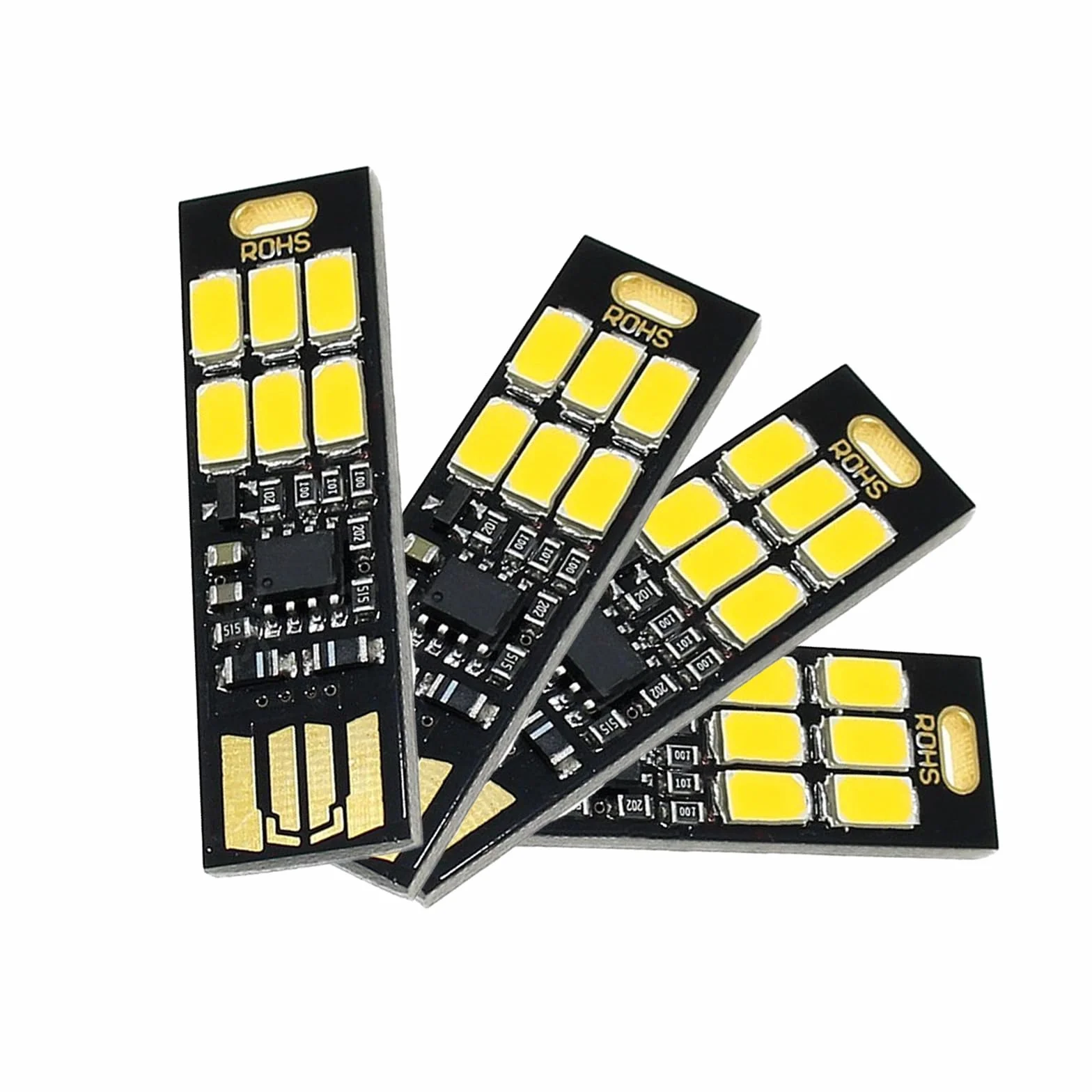 6 pezzi USB LED Stick Super Luminoso Ultra Sottile 6 LED Touch Dimmer Portatile per Tastiera Laptop Bianco Caldo