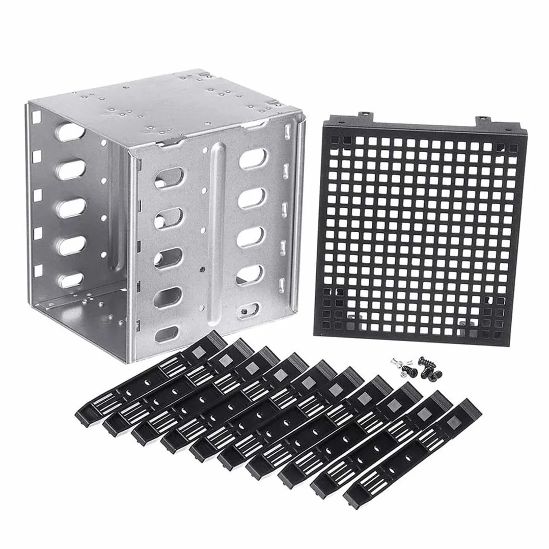 5,25 Pollici a 5 X 3,5 Pollici HDD Cage Rack Hard Drive Disk Enclosure Vassoio Disco Rigido Adapter