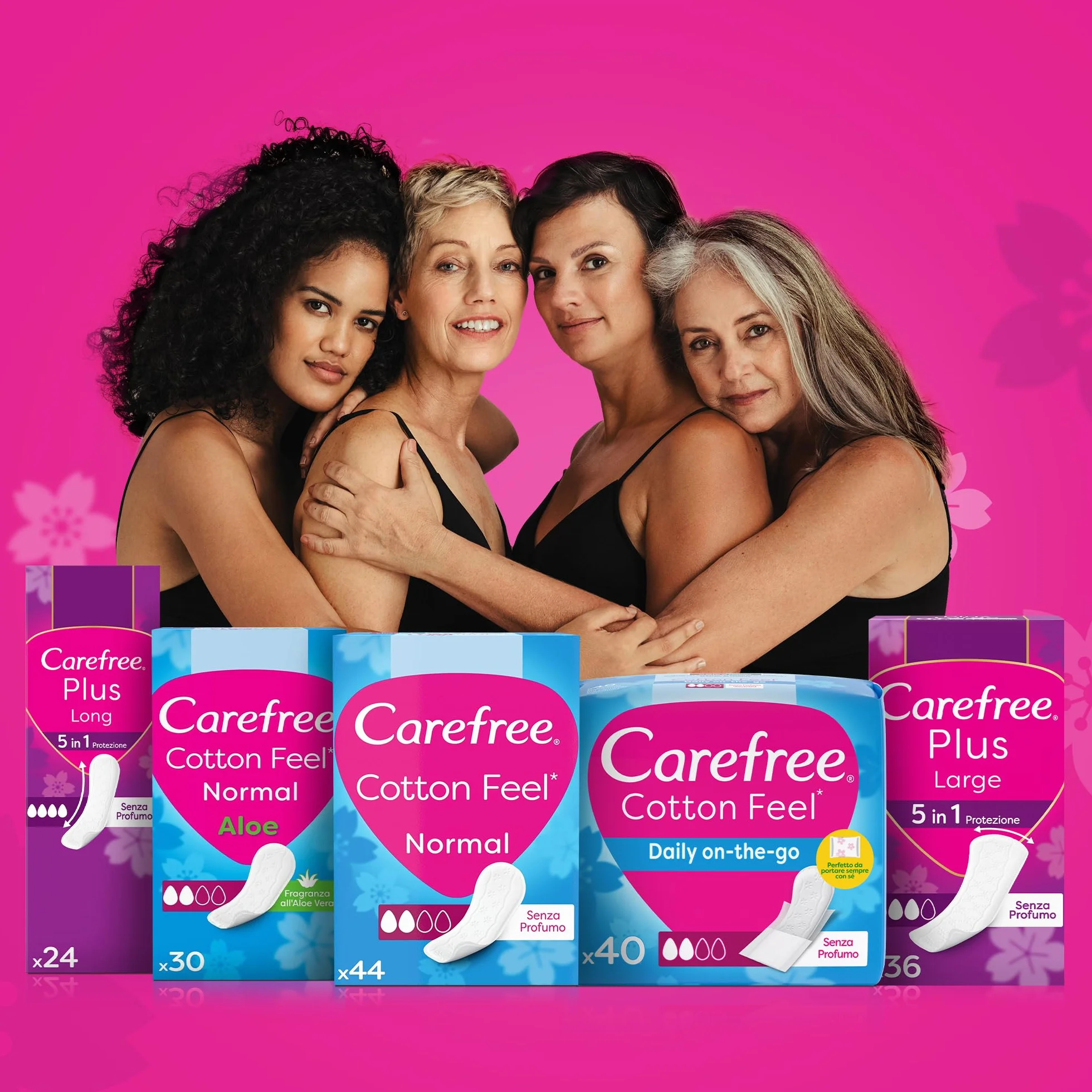 Carefree Salvaslip Plus Long Senza Profumo, Salva slip donna extra lungo, protezione 5in1, 40 sztuk