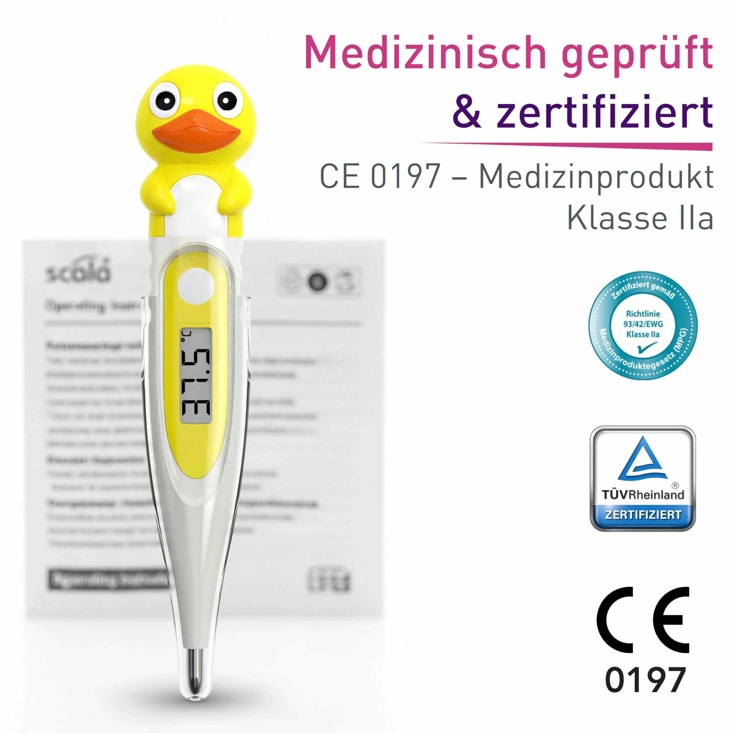 Termometro digitale SC 44 flex anatra bianca per bambini e neonati
