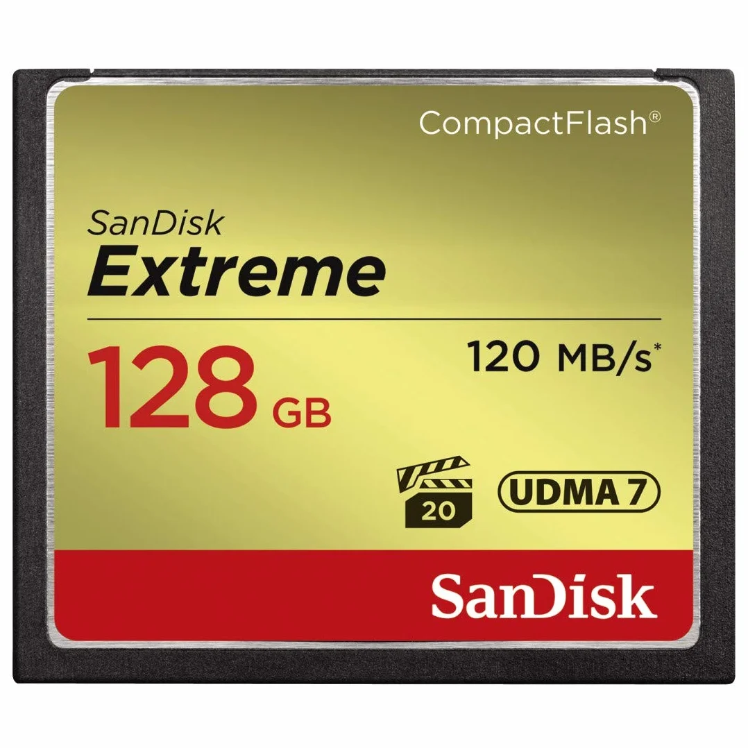 SanDisk Extreme 128 GB UDMA7 CompactFlash Card - Black/Gold