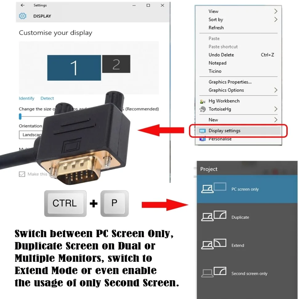 CY Cavo di prolunga VGA RGB maschio ad angolo retto di 90 gradi a maschio dritto 3COAX+6C per monitor proiettore computer