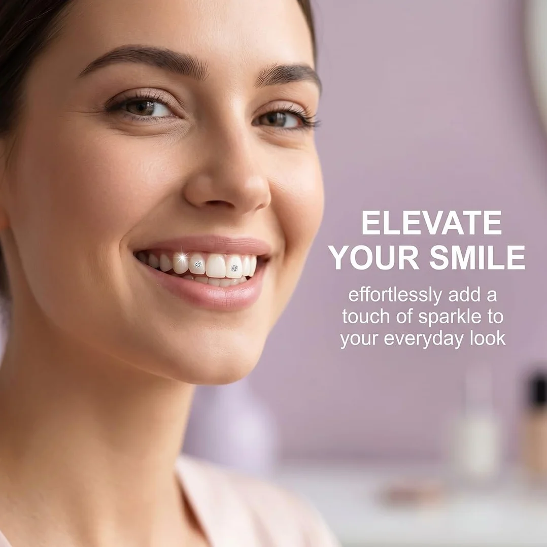 Tooth Gems Kit Brillantini Per Denti, Set Di Gioielli Da Denti con Colla Di Gemma, Fai Da Te
