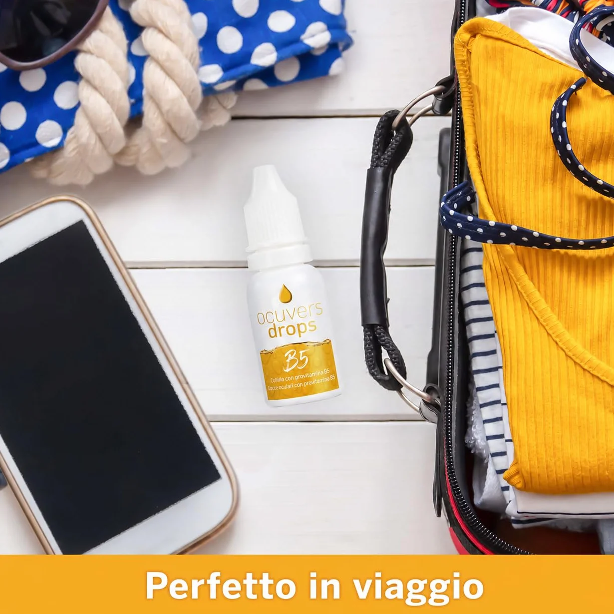 Ocuvers Drops B5 Gocce oculari con Dexpantenolo 2% e Hydraflex contro occhi secchi rossi brucianti idratanti senza etanolo per portatori lenti contatto