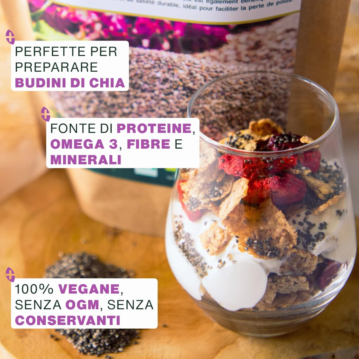 Semi di Chia Bio 1KG 100% Biologici Senza Glutine