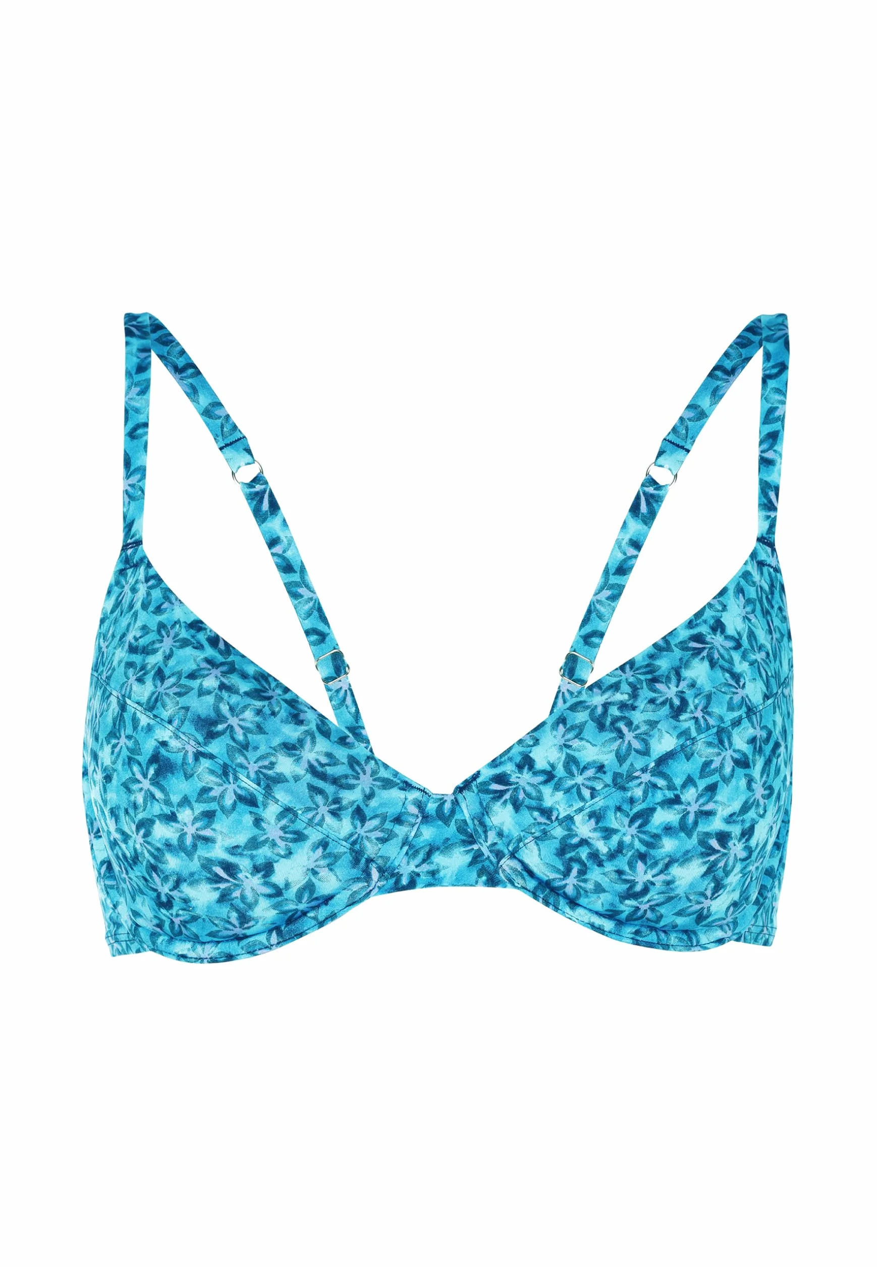 Lovable Reggiseno Balconcino con Ferretto in Microfibra Donna Azzurro Stampa Floreale 36C