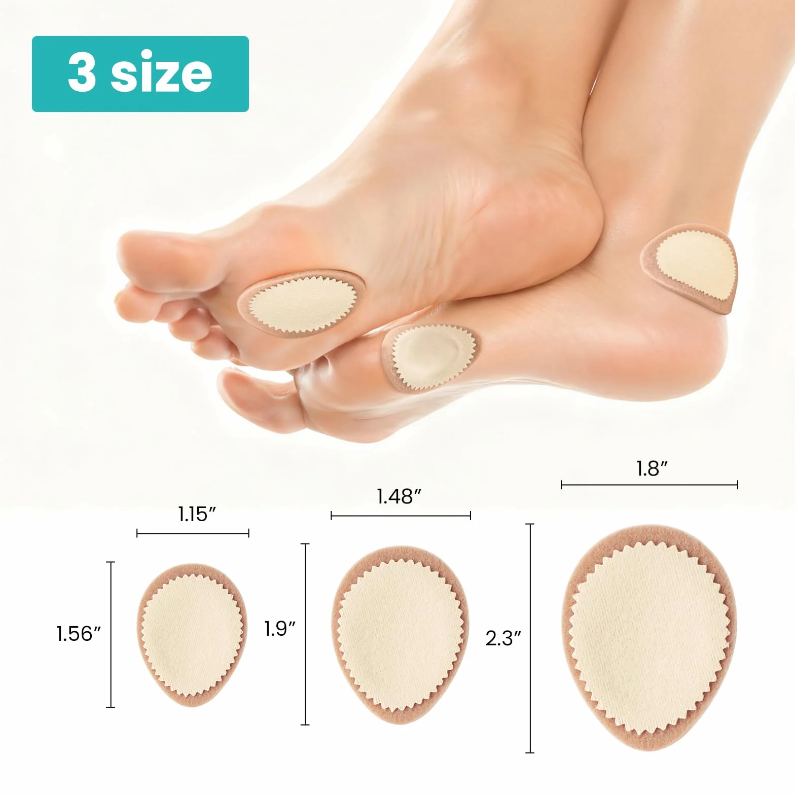 Cerotti per Calli 12 Pezzi in Feltro Medico con Adesivo Ipoallergenico Multitaglie Beige