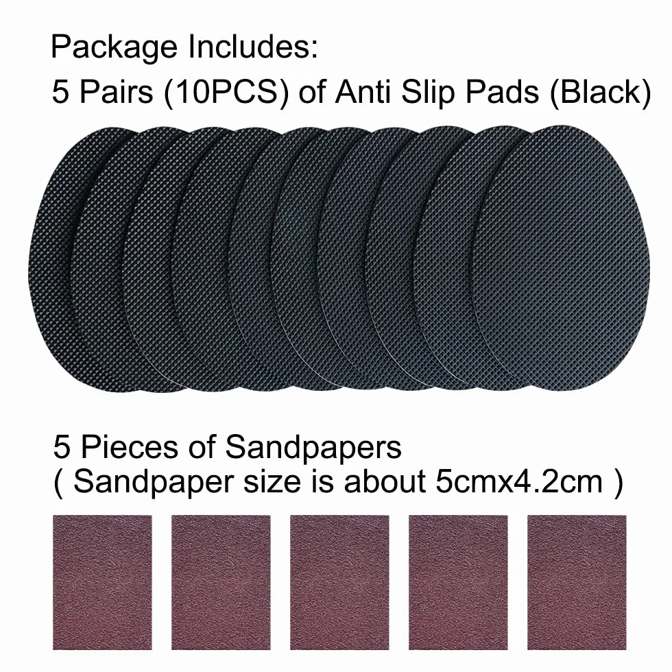 UNIKSTEP 5 par impugnature antiscivolo per suole scarpe, cuscinetti gomma autoadesivi