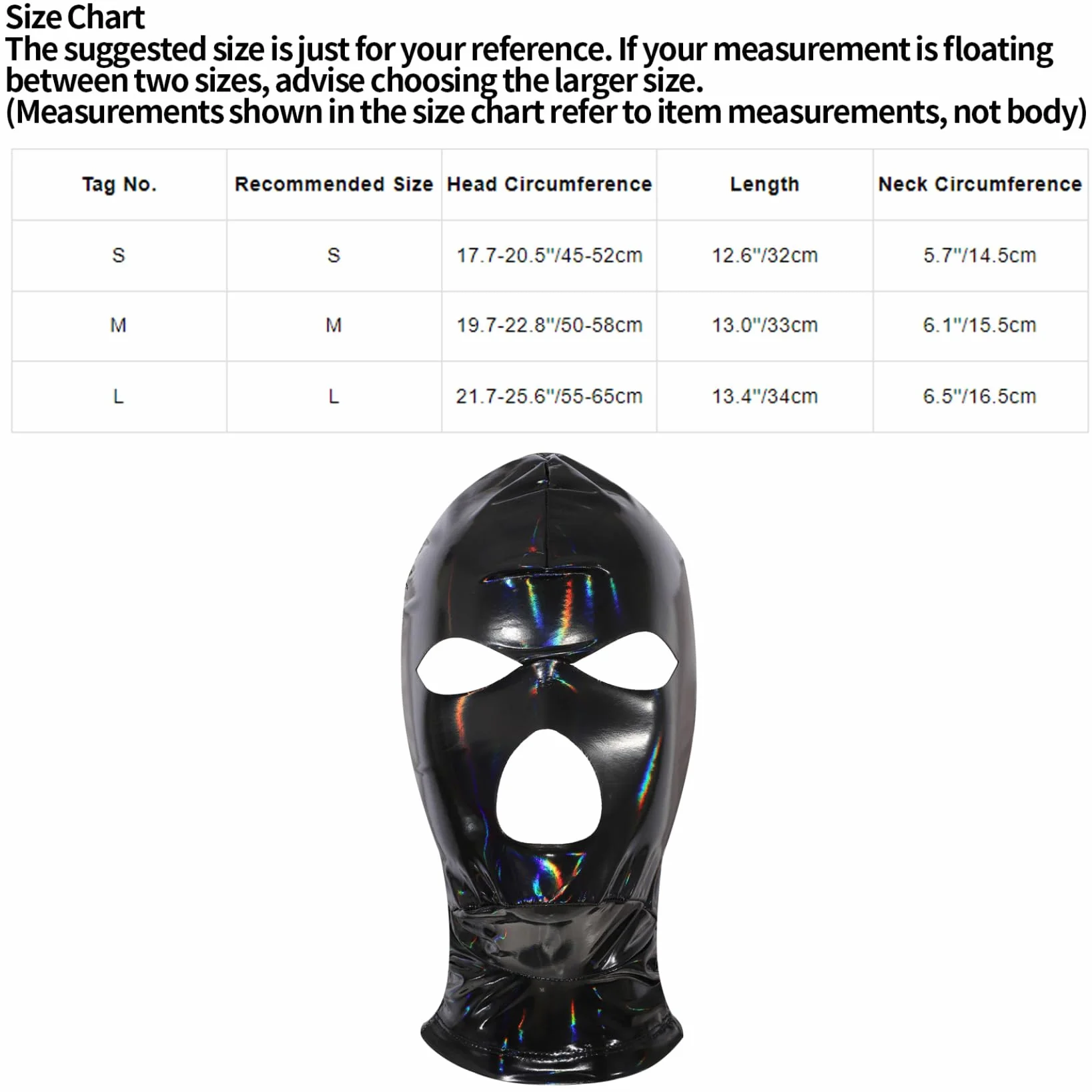 Latex Maschera Copricapo Cosplay Cappuccio Nero