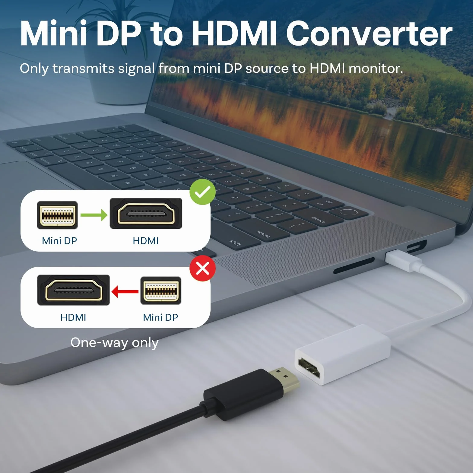 MMOBIEL Mini DisplayPort HDMI Adatt. DP (Thunderbolt) HDMI Conv. Giusto per MacBook Pro/Air Mac Mini Microsoft Surface Pro 3/4 (Bianco)