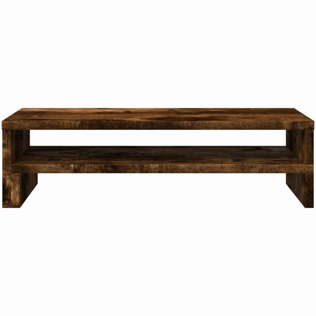 Supporto per monitor in rovere affumicato, 54 x 22 x 15 cm, rialzo ergonomico da scrivania in legno per ufficio e casa