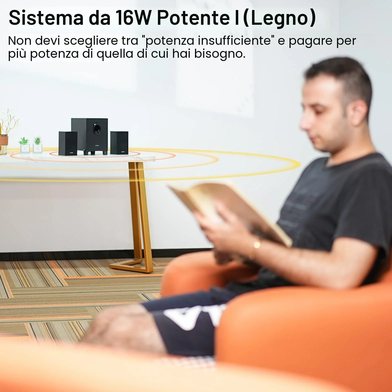 OR O R O W S211 16W Altoparlanti PC Subwoofer Bassi Potenti 3.5 mm Computer Desktop Laptop TV