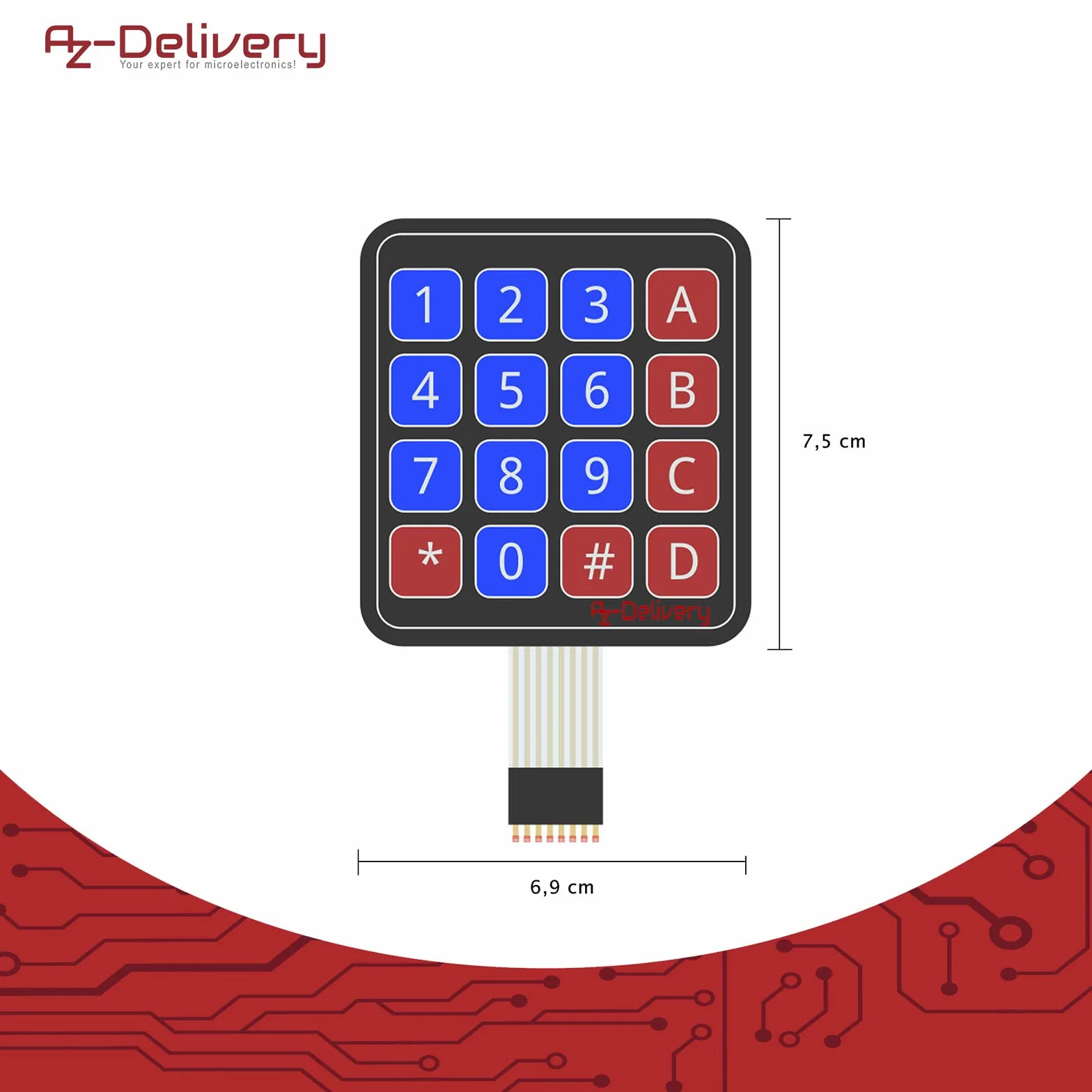 AZDelivery 4x4 Matrix Array Keypad Tastiera compatibile con Arduino