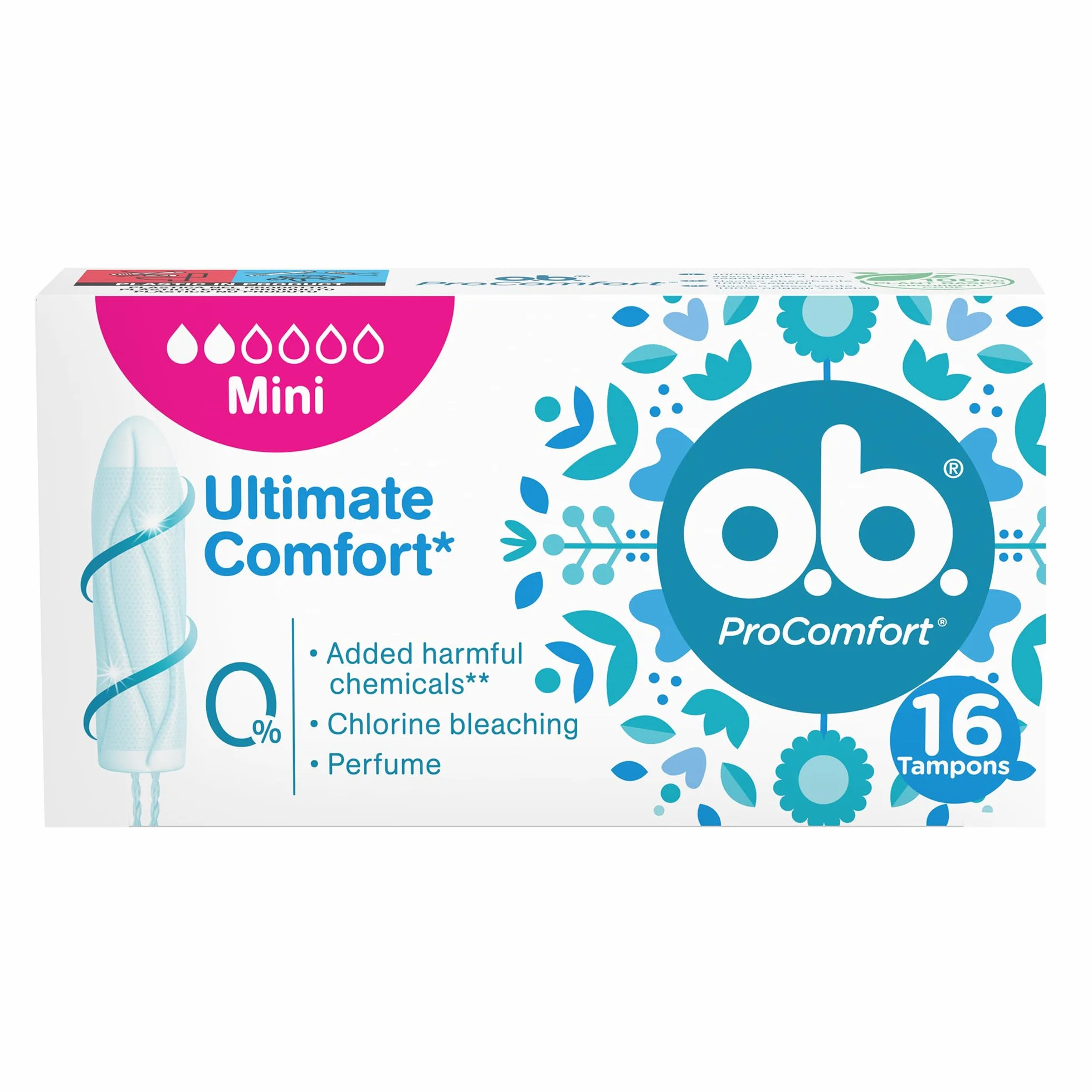 o.b. ProComfort Mini Assorbenti Interni Tamponi 16 sztuk