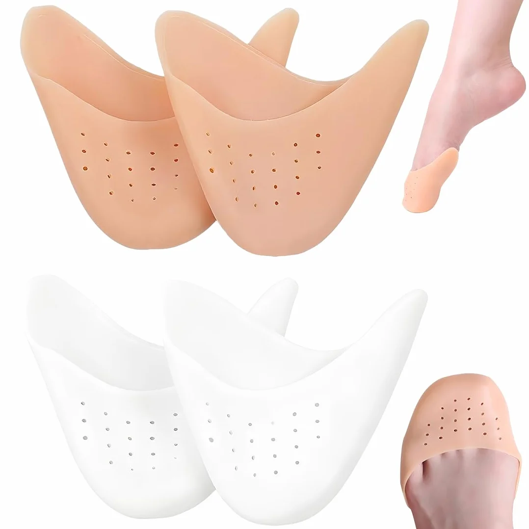 Copriscarpe Punta Silicone Danza Classica Tacchi Balletto Traspiranti Alleviare Dolore Prevenire Vesciche Bianco