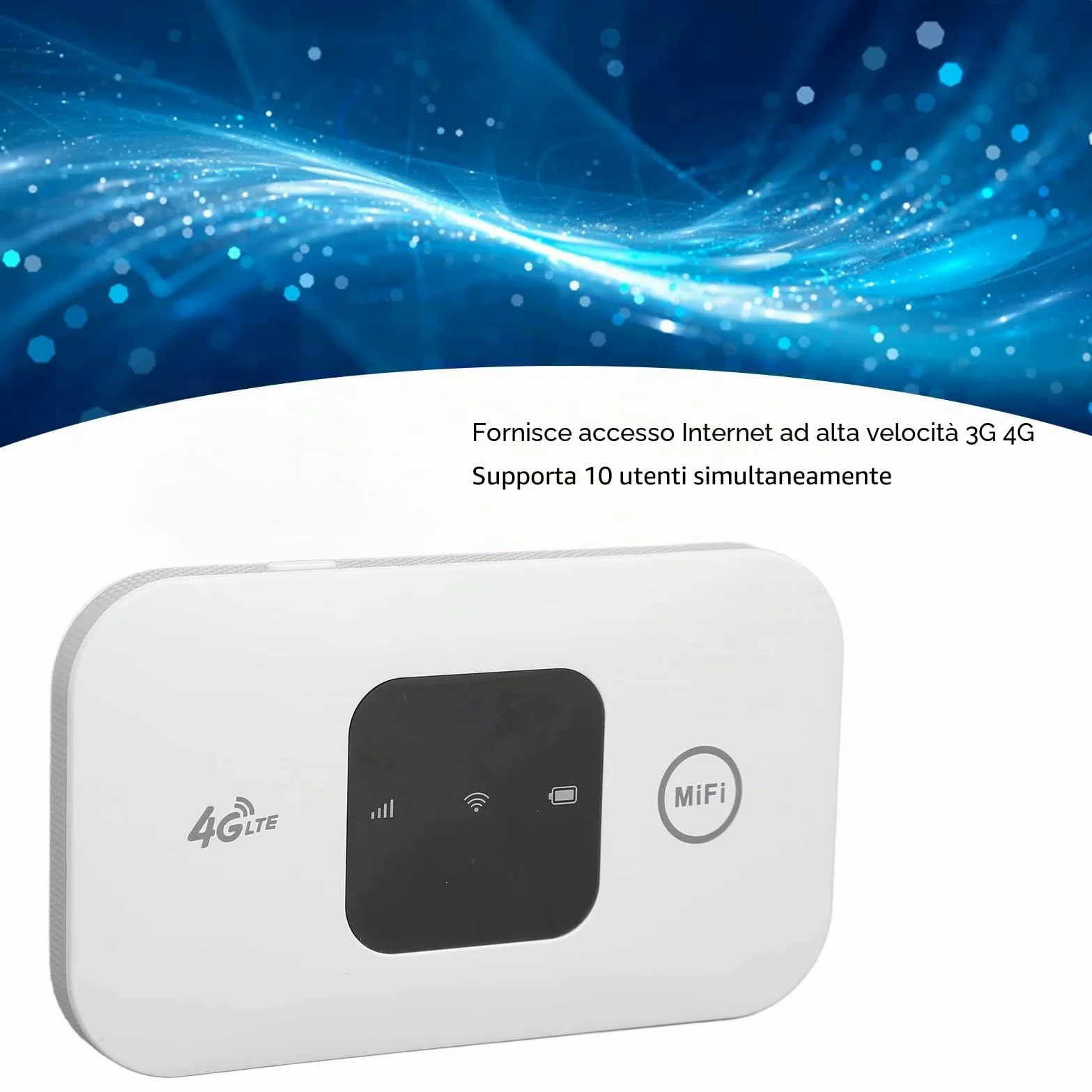 Pavv Router di Rete Wireless, Hotspot Internet 4G LTE Tascabile con Slot per Scheda SIM, Display a LED, 2100 mAh, 10 utenti collegati, dongle Modem WiFi per Telefono Computer Portatile