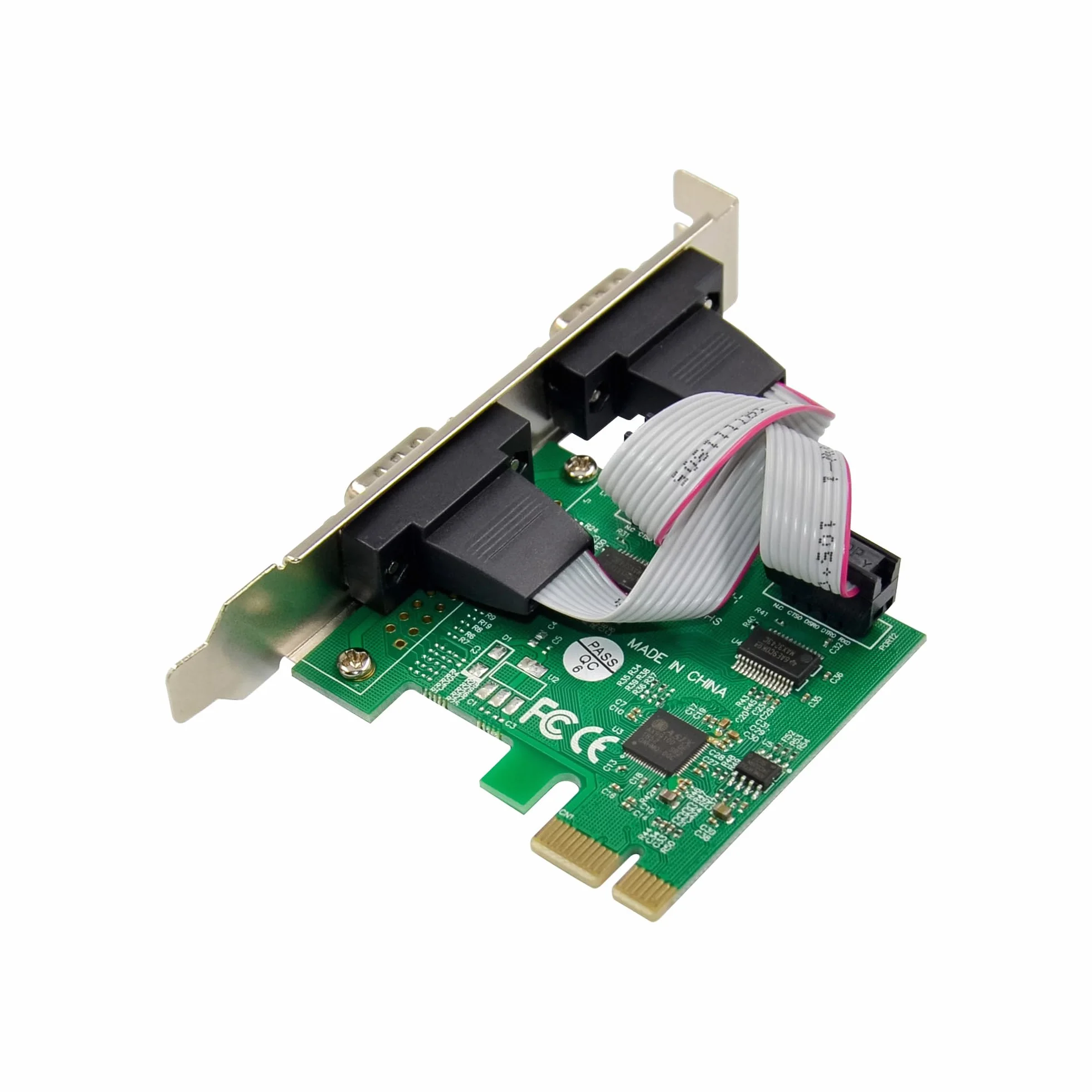InLine PCIe 76619D - Scheda di interfaccia seriale RS-232, porta COM, AX99100, a basso profilo, per Windows & Linux