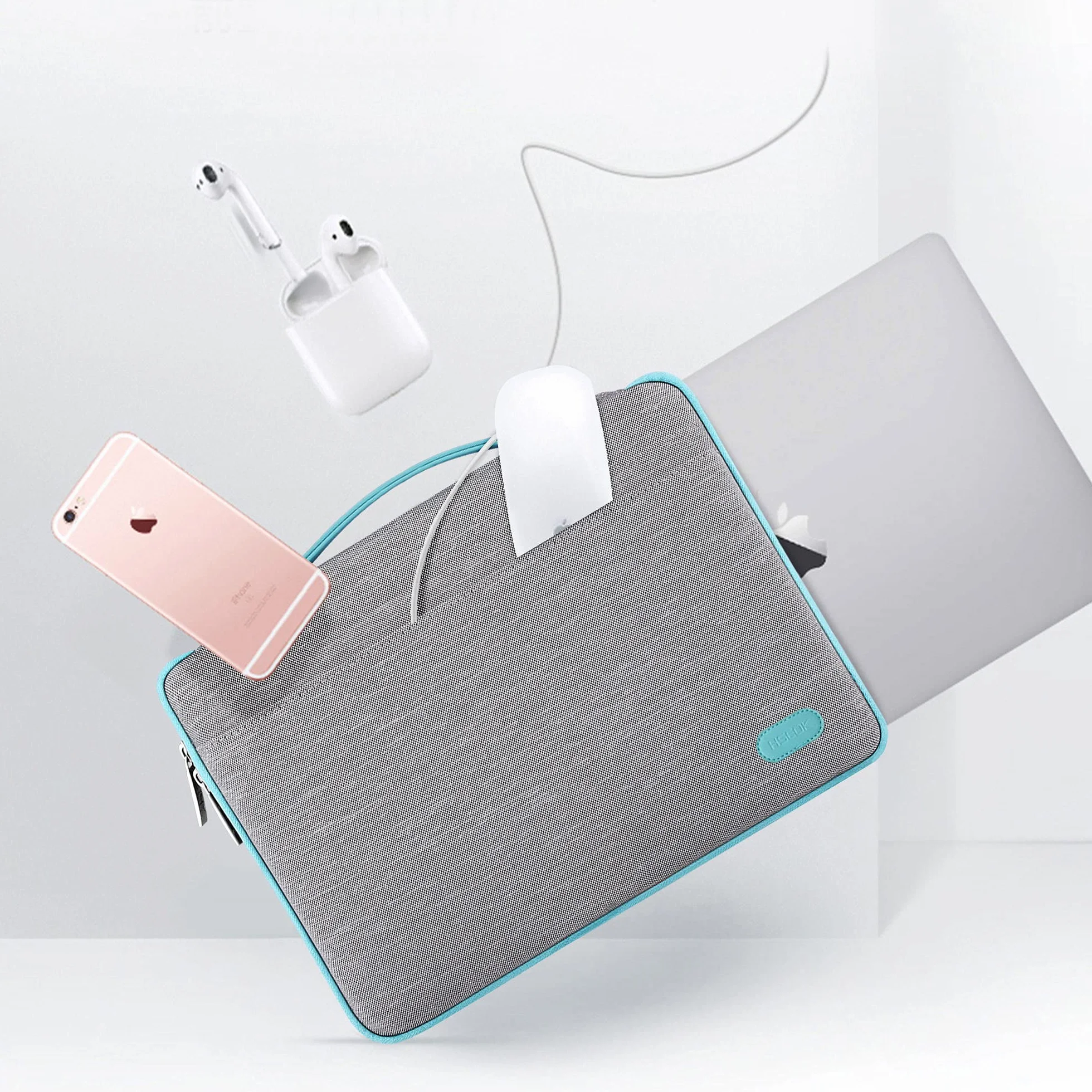 HSEOK Laptop Sleeve 15 15.6 16 inch Case Briefcase Compatible with MacBook PRO 16 15.4 inch And Most Popular 15"-16" Notebooks,L01G03-2