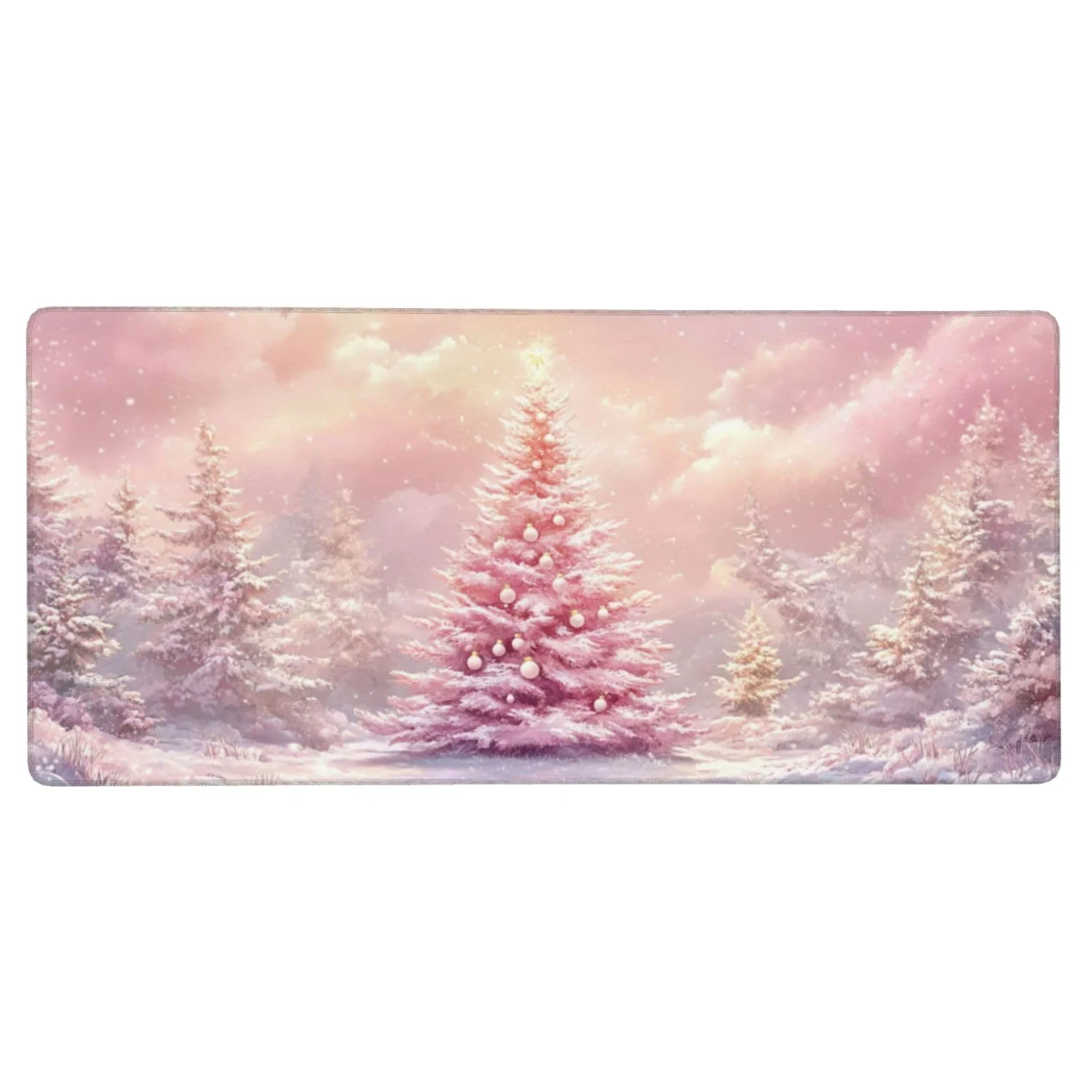 Rosa Tappetino Gaming 800x300x3mm XXL Grande Tappetino ScrivaniaAlbero di Natale, Bordi Cuciti Tappetino per Mouse ad Tracciamento di Precisione Migliora precisione e velocità, Accessori Ufficio-z290