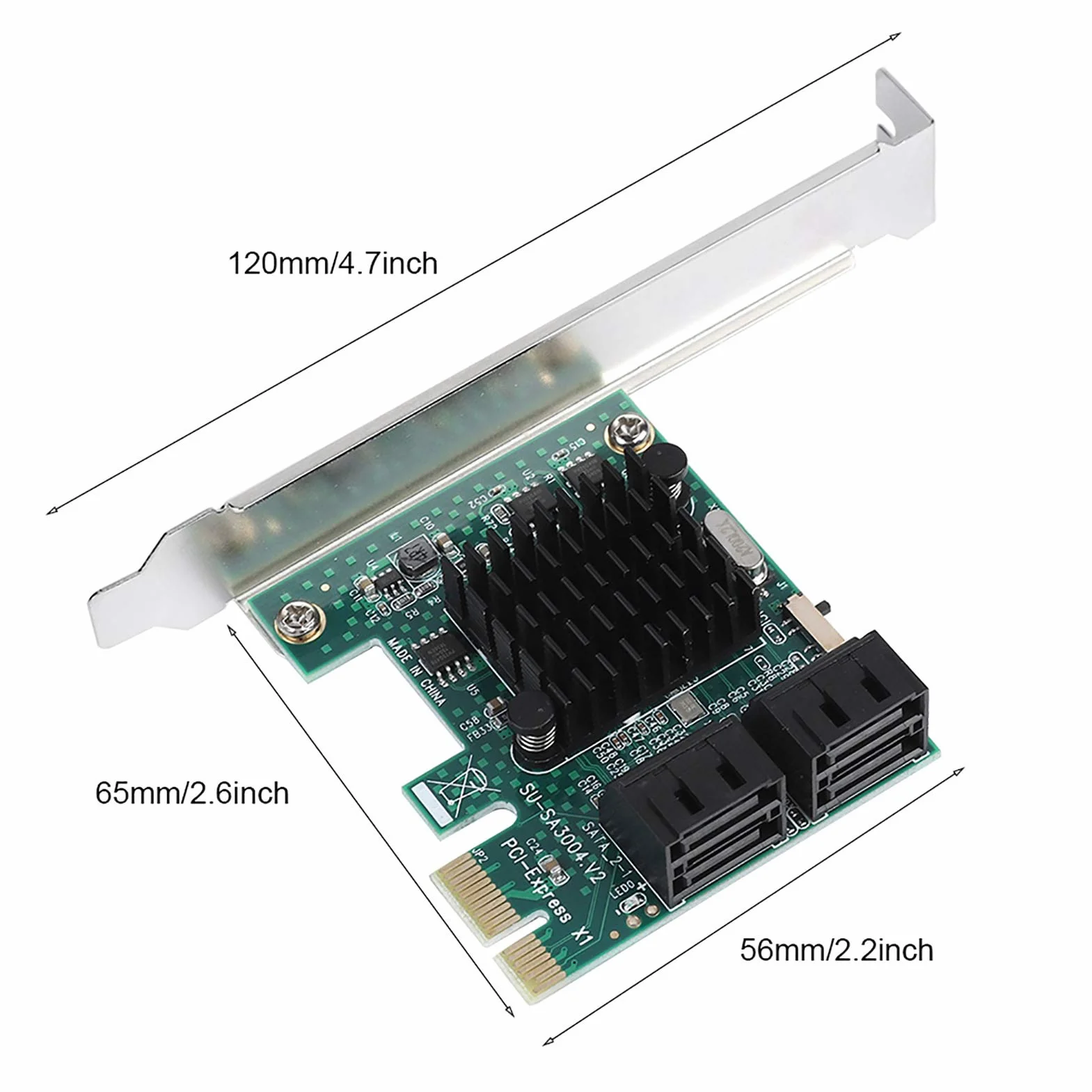 Bewinner Scheda di espansione a 4 porte da PCIE a SATA 3.0 Scheda di espansione 6G SATA 3.0 Scheda di espansione PCI Express Scheda PCIe per XP / 2003 / Vista / / /