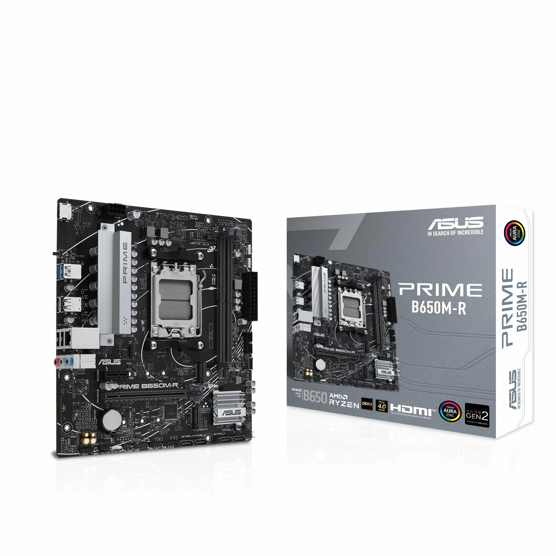 ASUS B650EM MAX GAMING WIFI, Scheda Madre AMD mATX, Slot DDR5, PCIe 5.0 Ready, Tre Slot M.2, Wi-Fi 6, Ethernet Realtek 1Gb, DisplayPort, HDMI, Porte USB-A e USB-C da 10Gbps, BIOS FlashBack, Aura Sync