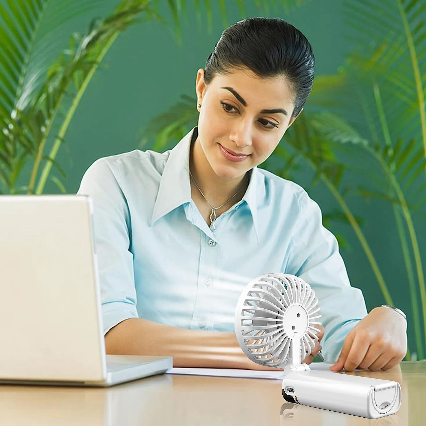 1 pezzo Mini ventilatore portatile portatile Ventilatore tascabile personale 8-20 ore Ricaricabile tramite USB Bianco,Ventilatore portatile