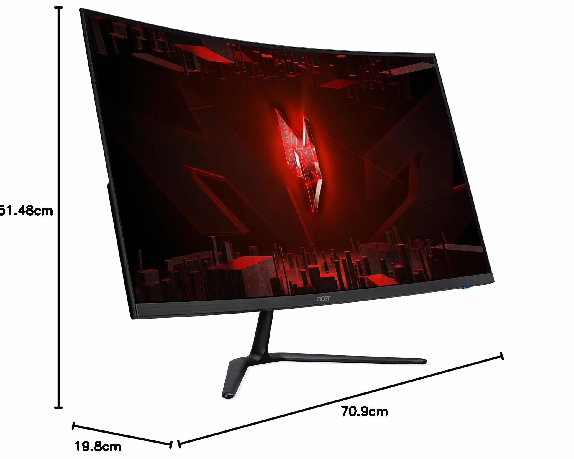 acer Nitro ED320QRS3biipfx Monitor Gaming Curvo FreeSync Premium, 31.5", Display FHD VA,180 Hz, 1 ms (VRB), HDMI 2.0, DP 1.2, Audio out, Zeroframe, Luminosità 250 cd/m2, Cavo HDMI Incluso, Nero