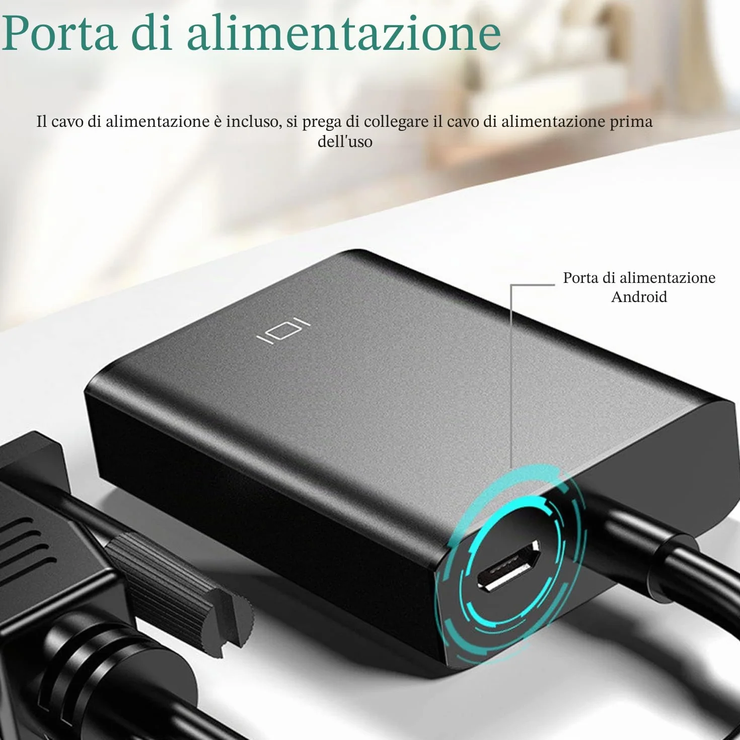 Adattatore da VGA a HDMI 1080P con Audio Video, Converter Adapter vga Maschio a hdmi Femmina Connettore per Collegamento di Laptop, Proiettore, PC, TV Box, Monitor