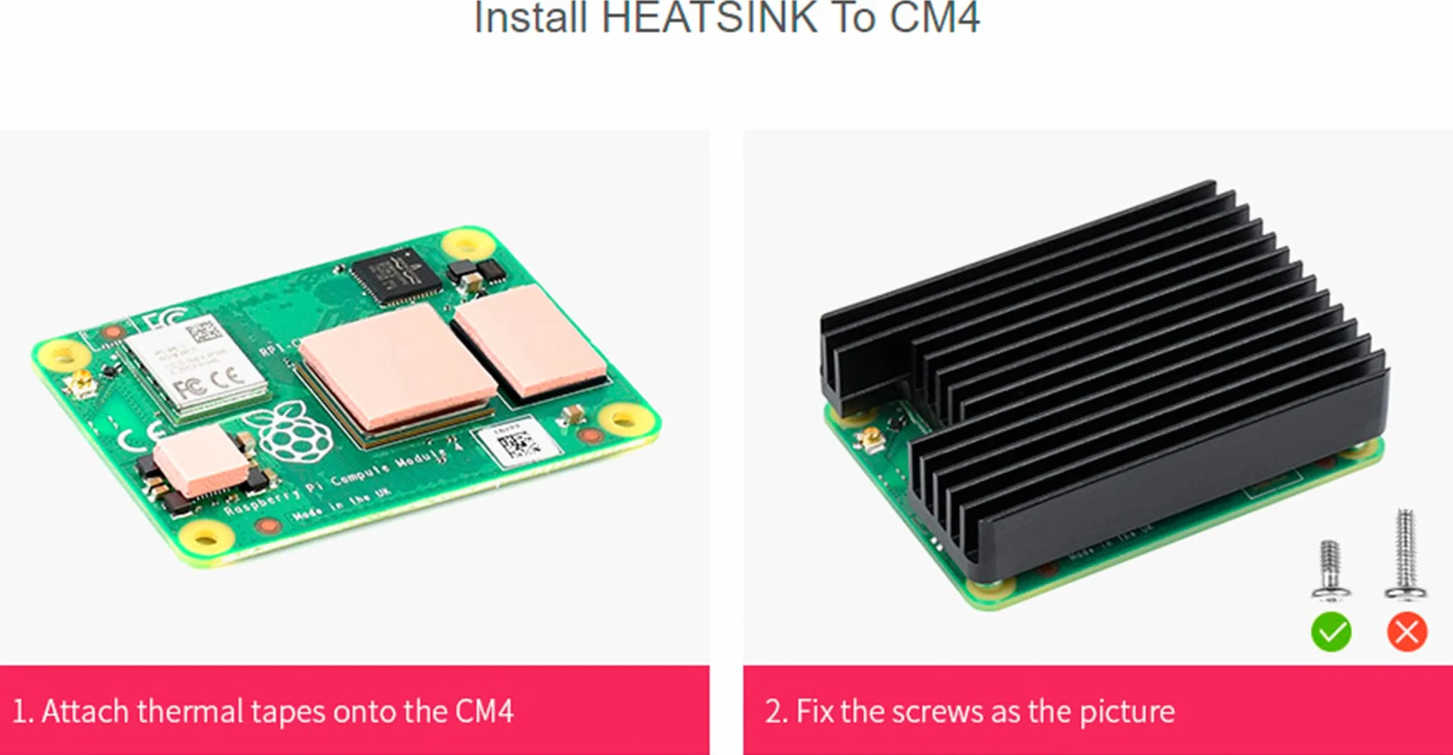 Waveshare Dissipatore di Calore in Alluminio per Raspberry Pi Compute Module 4 CM4, Heatsink con Antenna Notch, Resistente alla Corrosione/Ossidazione, Migliore Dissipazione del Calore