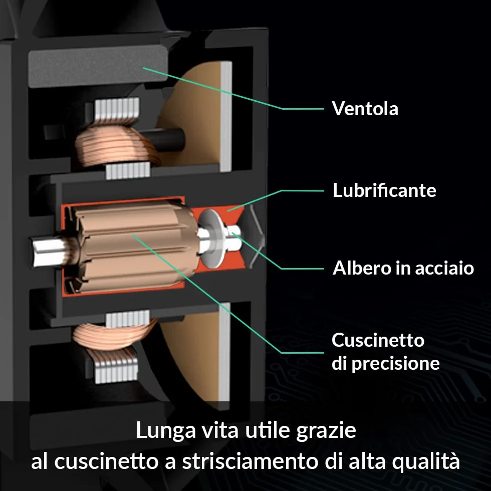 ARCTIC F12 120 mm Ventola PC, Basso Rumore, Cuscinetto Fluido Dinamico, 1350 RPM, Nero