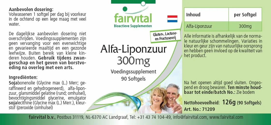 Fairvital Capsule di Acido Alfa Lipoico 300 mg 90 Softgel Alto Dosaggio
