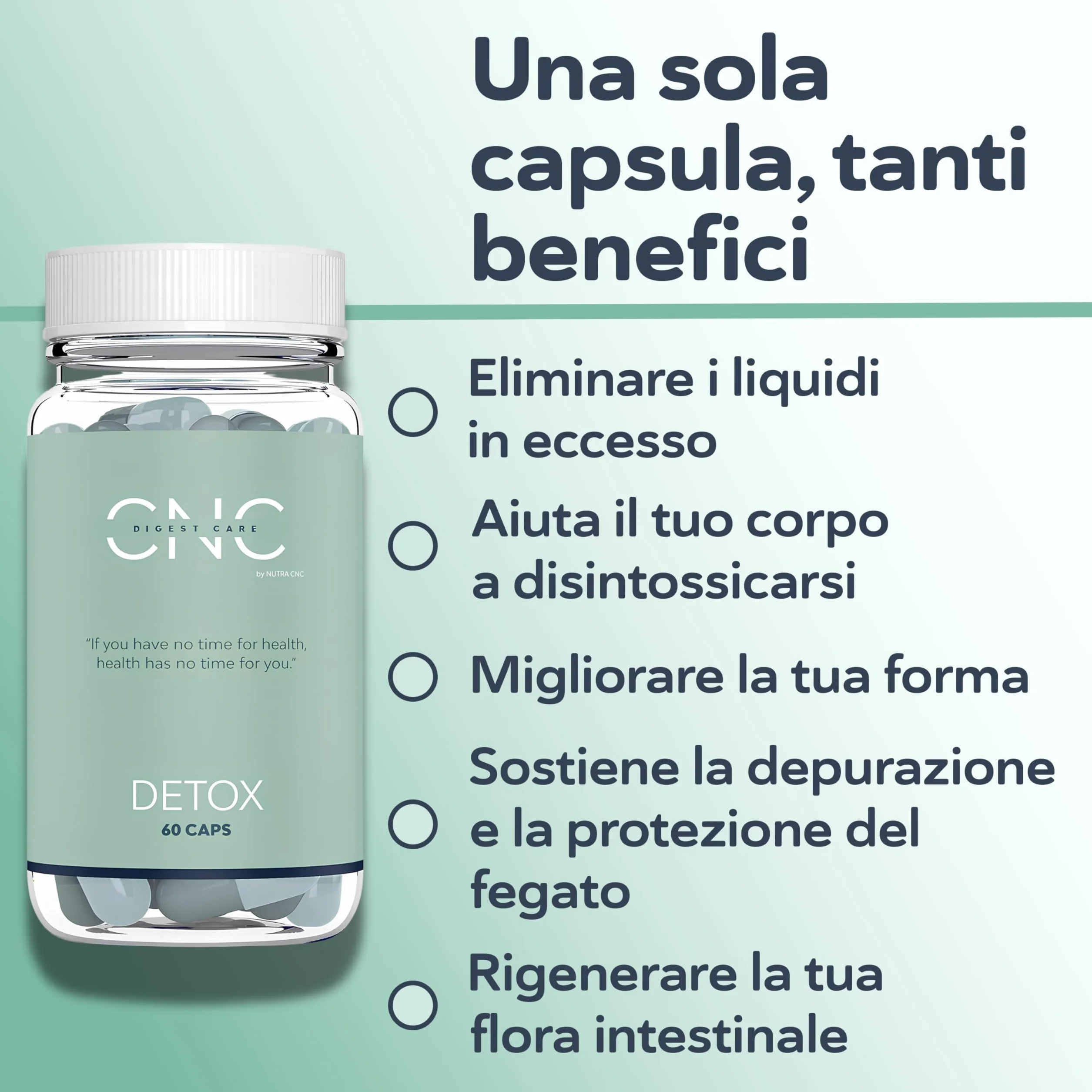 DETOX Drenante Forte Dimagrante e Diuretico con Aloe Vera, Carbone Attivo, Finocchio ed Enzimi Probiotici 100B
