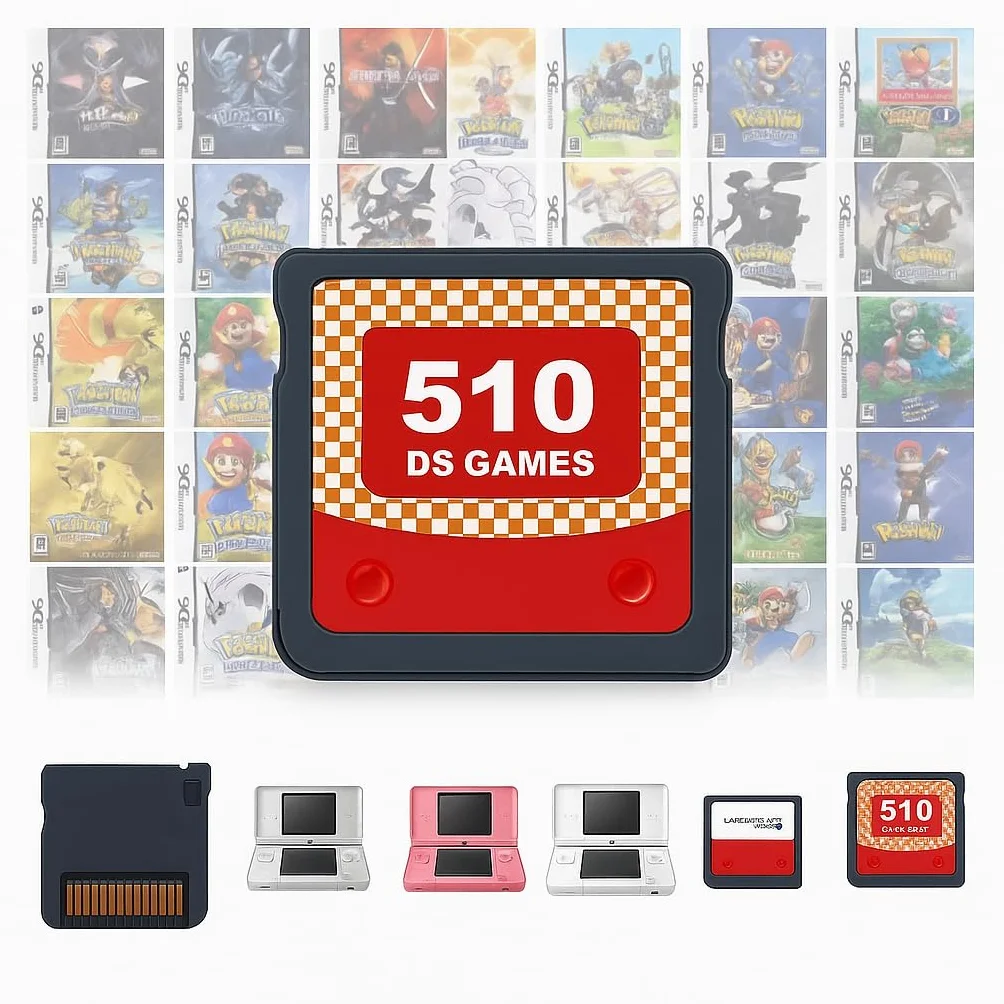 Cartuccia da gioco 510 in 1 DS - Mappa combo classica retrò con 510 Spielen - compatibile con NDS, NDSi, 2DS, 3DS, nuovo 3DS e DS Lite