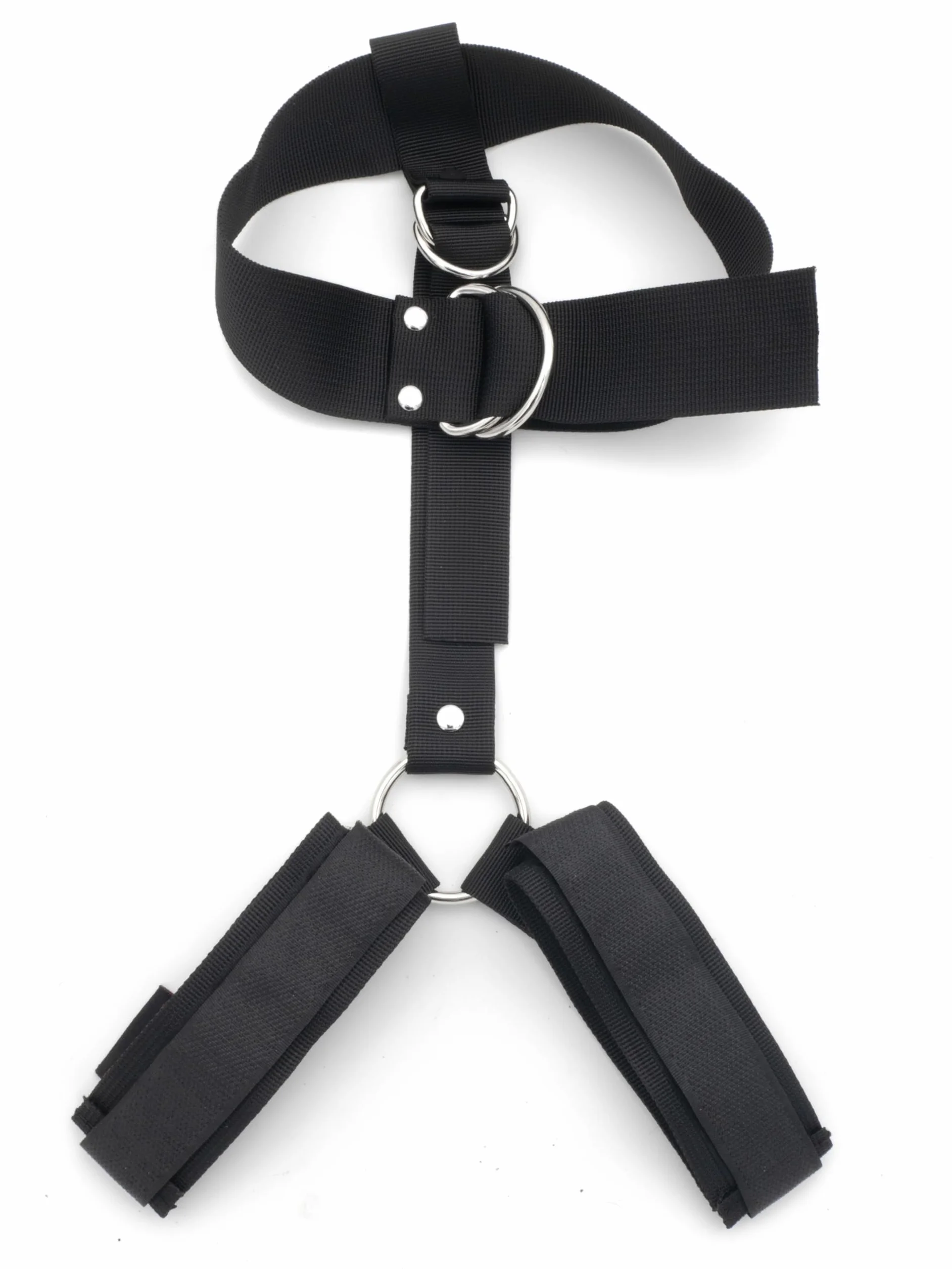 BONDAGERIE® Collare con manette, anellino in acciaio