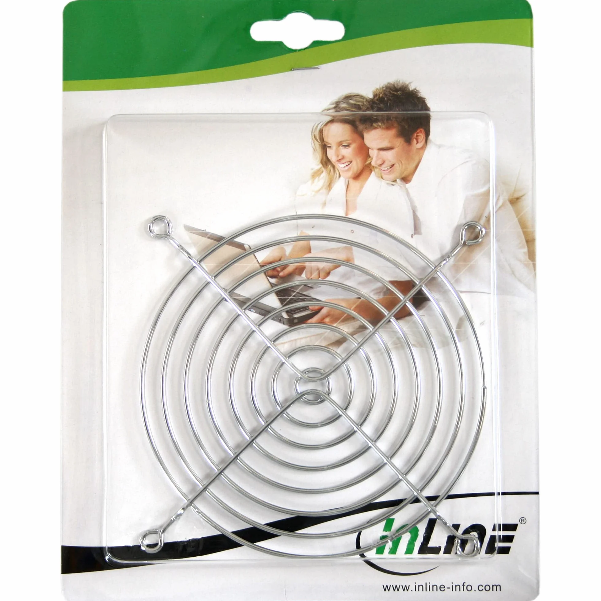 InLine 19555 Griglia in Metallo per Ventole da 80 x 80 mm, Cromato