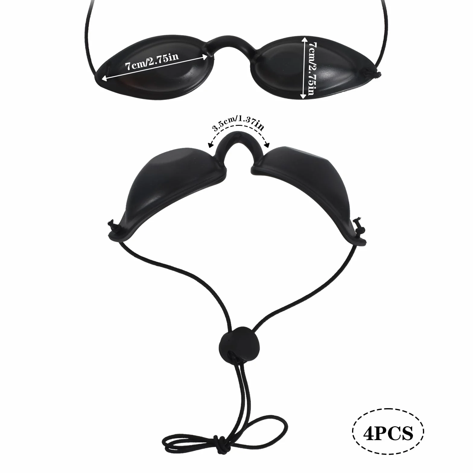 Occhiali Infrarossi 4 Pezzi Protezione UV Solarium Nero