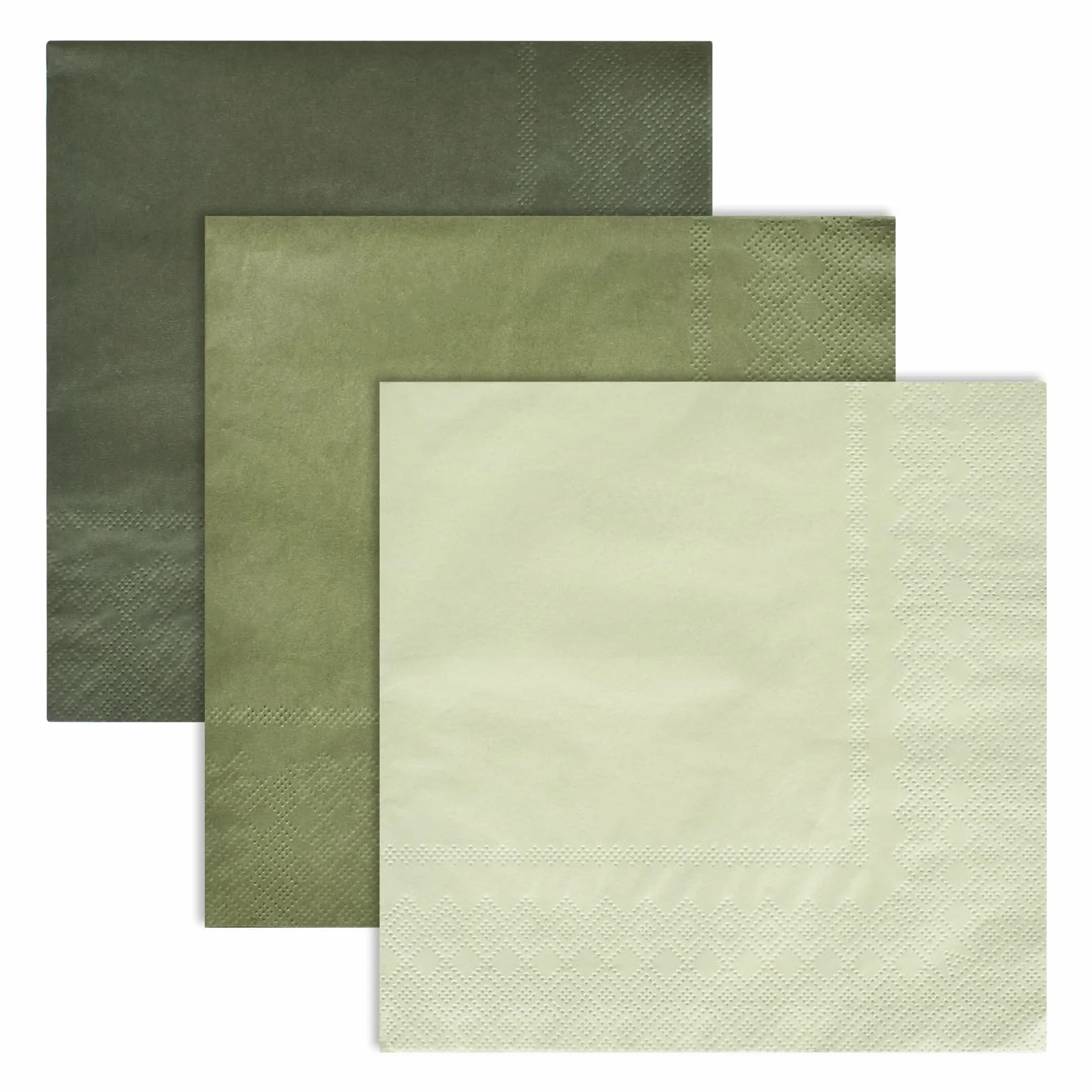Tovaglioli di carta verde 33 x 33 cm quadrati per feste matrimoni