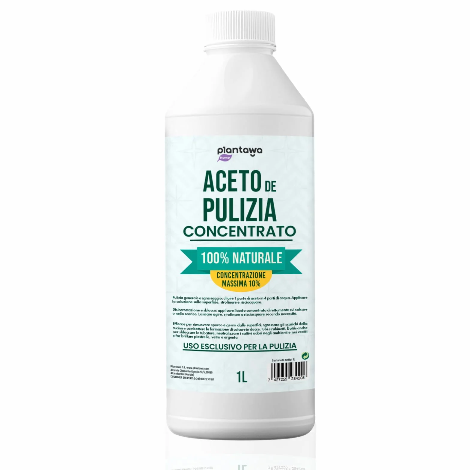 PLANTAWA Aceto bianco per pulire 5L 10º Detergente multiuso naturale antitico disinfetta sgrassa calcare