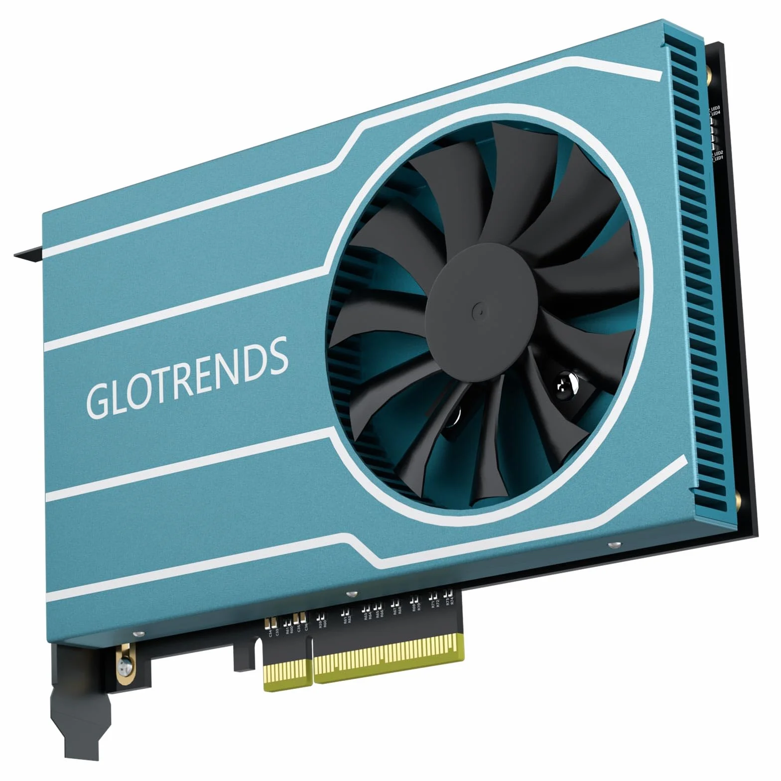 GLOTRENDS PA44 Adattatore Quad M.2 NVMe a PCIe 4.0 X8 con biforcazione PCIe, configurazione RAID M.2 NVMe tramite strumento OS (supporta solo formato 2280)