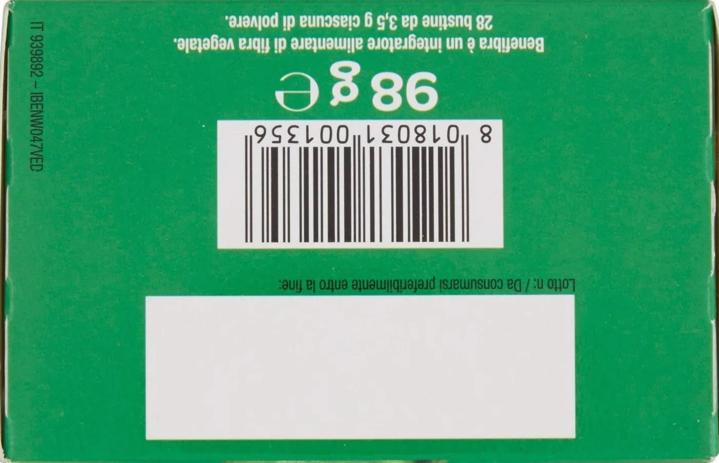 Benefibra Integratore Alimentare di Fibre Vegetali Equilibrio Flora Intestinale 28 Bustine