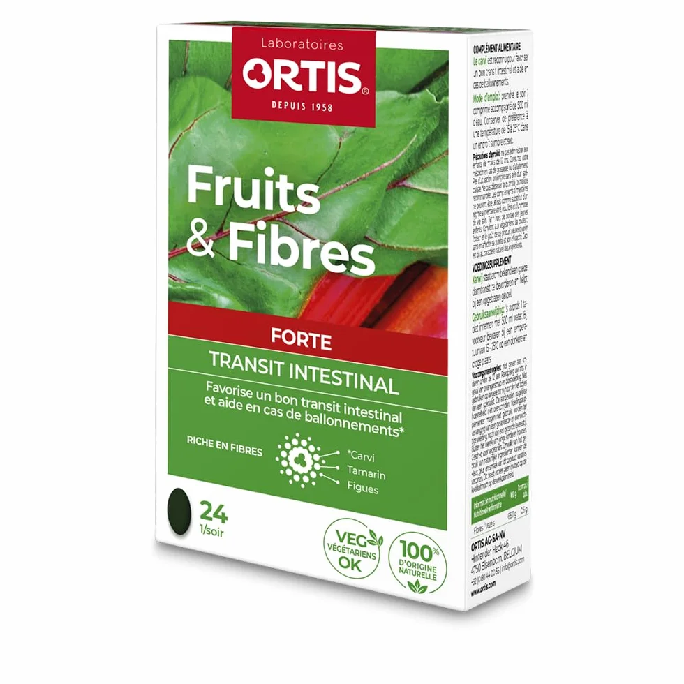 Ortis Frutta & Fibre Forte 24 Compresse Integratore Alimentare per Transito Intestinale