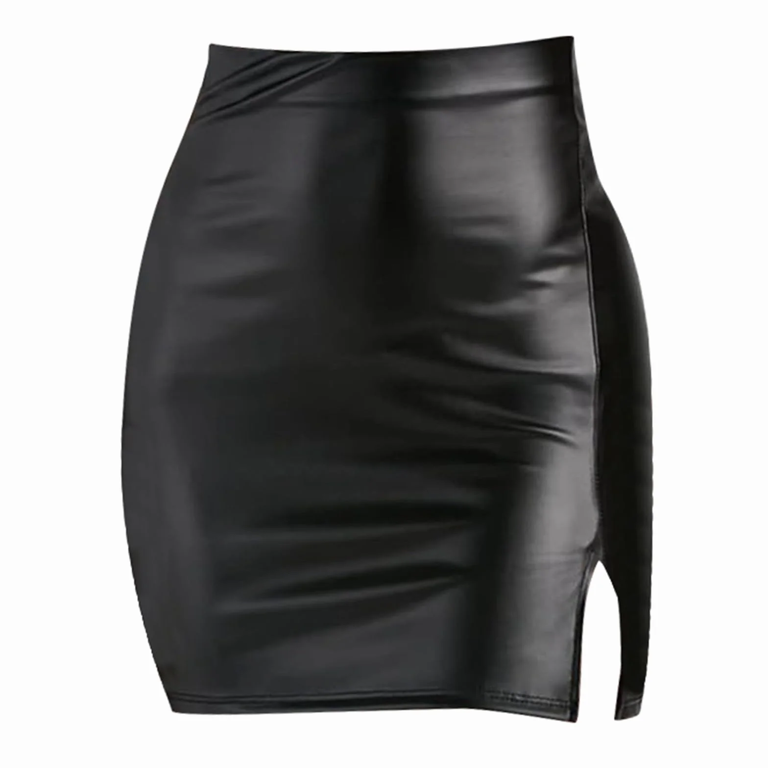 Gonna in pelle da donna sexy corta a vita alta elegante per feste affari