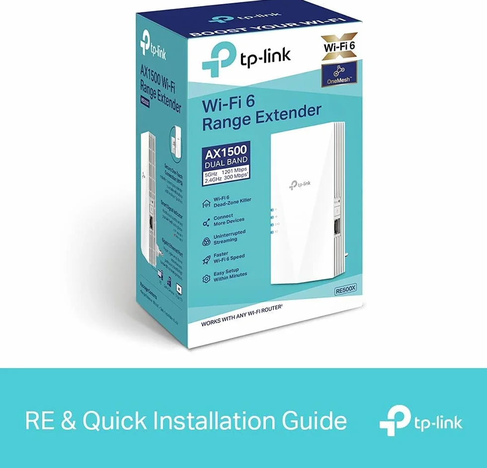 TP-Link RE500X V1 - Wi-Fi range extender - GigE - Wi-Fi 6-2.4 GHz, 5 GHz (Ricondizionato)