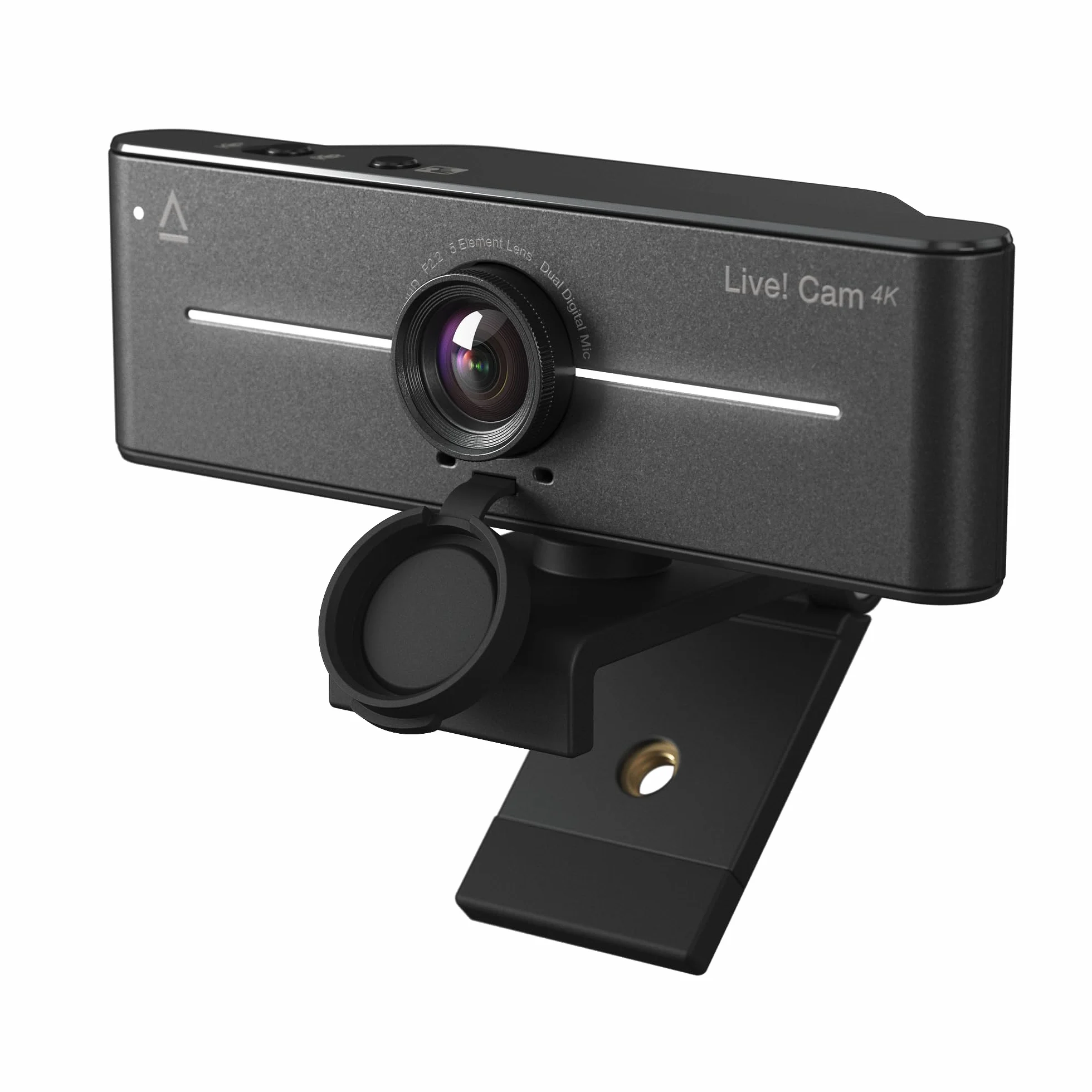 CREATIVE Live! Cam 4K UHD Webcam USB con Compensazione della Retroilluminazione, fino a 60 FPS, Lente Grandangolare da 95°, Lente per la Privacy, Microfoni Integrati, Plug & Play per PC e Mac